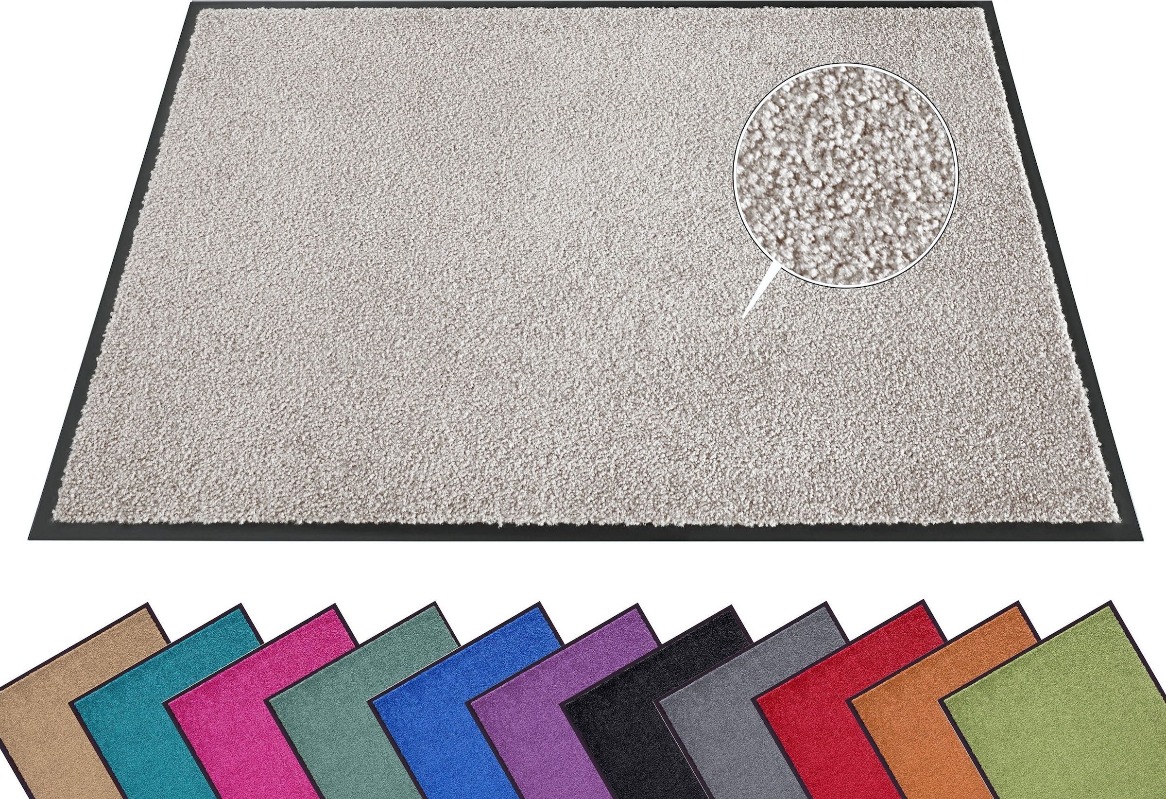 Fußmatte HANSE HOME, B:90cm H:7mm L:150cm, grau, Kunstfaser, Flur, Teppiche, "Wash & Clean", Schmutzfangmatte, Türmatte, In- und Outdoor, Teppich,
