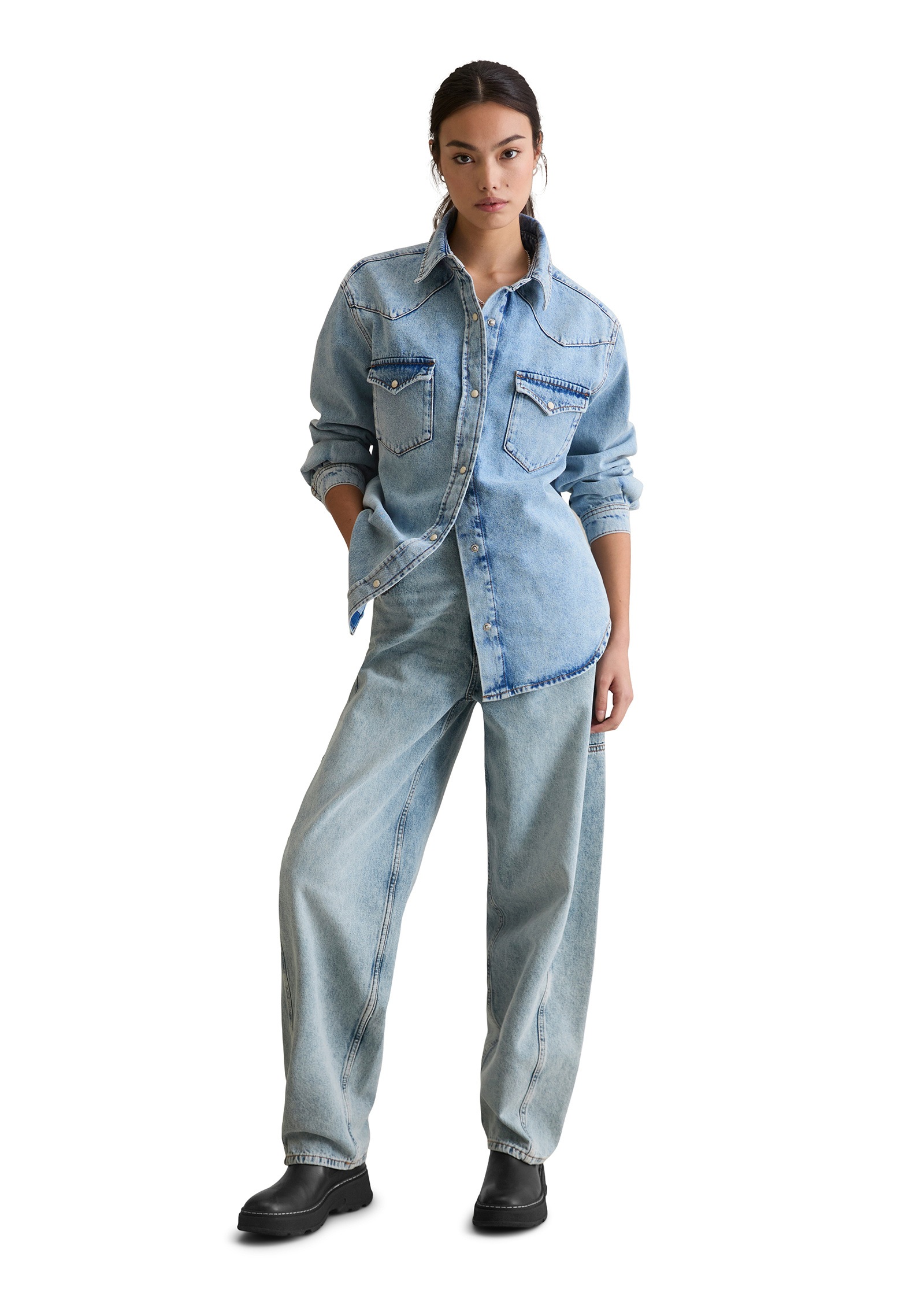 Marc O'Polo DENIM Langarmbluse »aus Denim mit europäischen Brennnesselfasern«