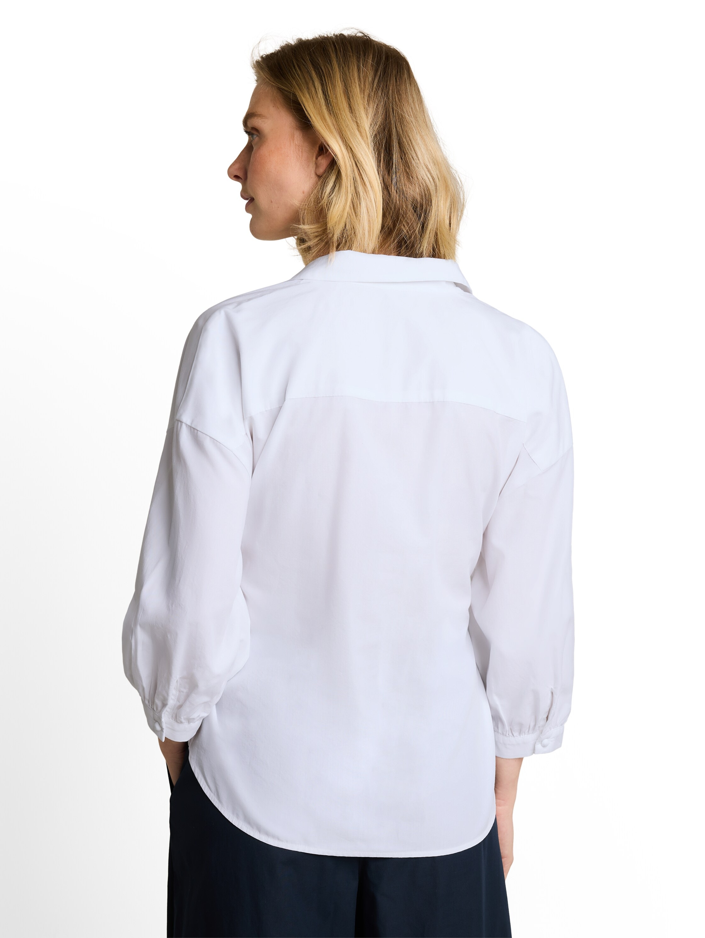 TOM TAILOR Schlupfbluse Sommerbluse mit V-Ausschnitt und Bindeband