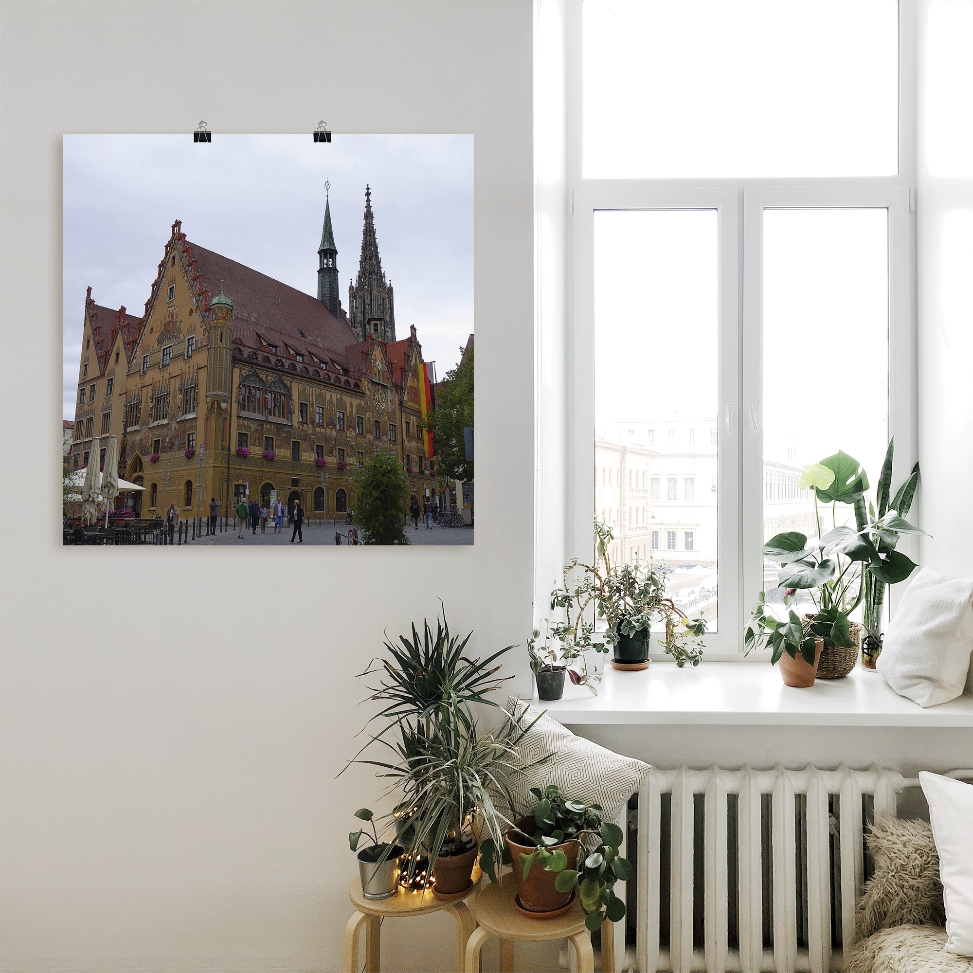Artland Wandbild »Ulmer Rathaus«, Gebäude, (1 St.), als Alubild, Leinwandbild, Wandaufkleber oder Poster in versch. Größen