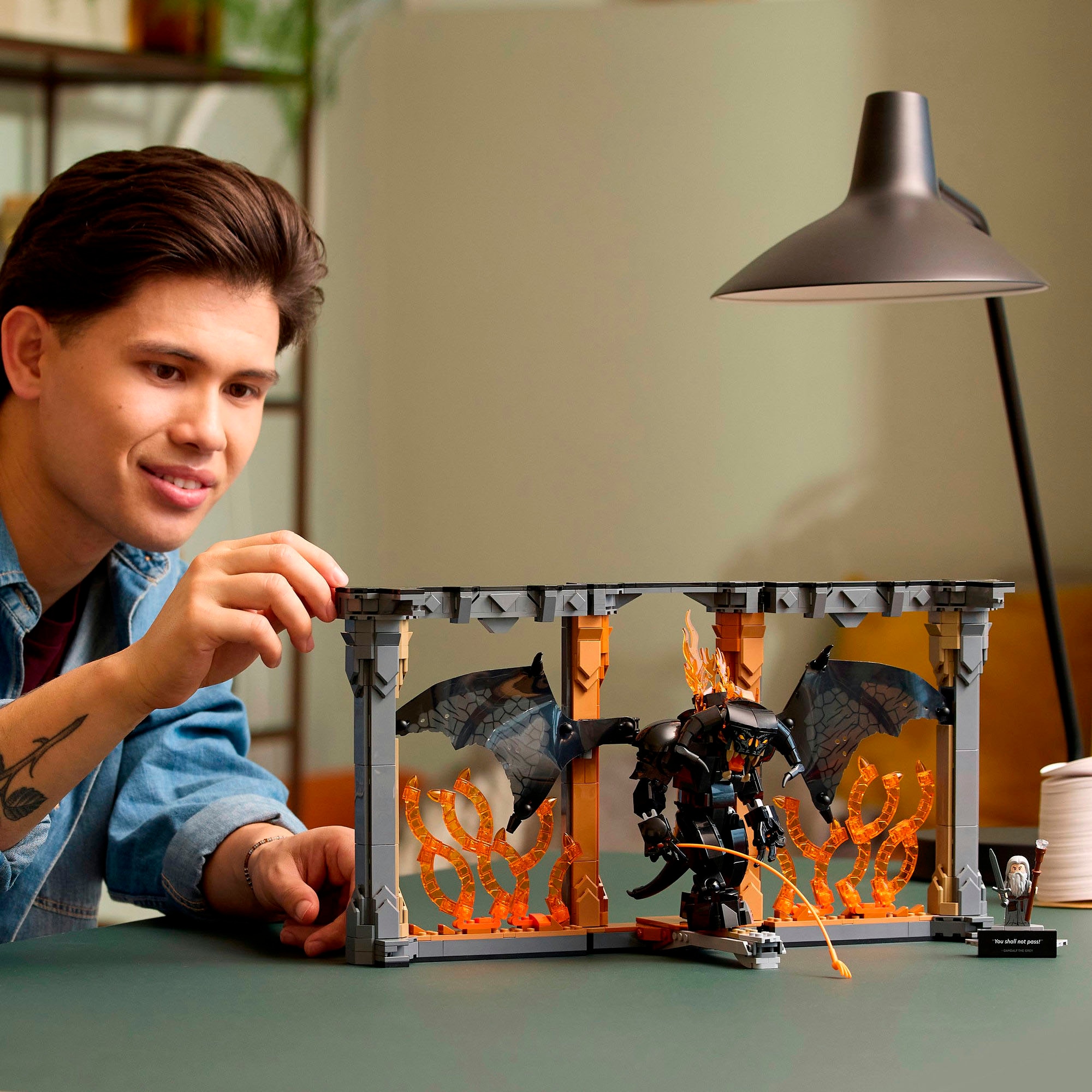 LEGO® Konstruktionsspielsteine »Der Herr der Ringe: Balrog Bücherstütze (10367), LEGO Icons«, (1201 St.), Made in Europe