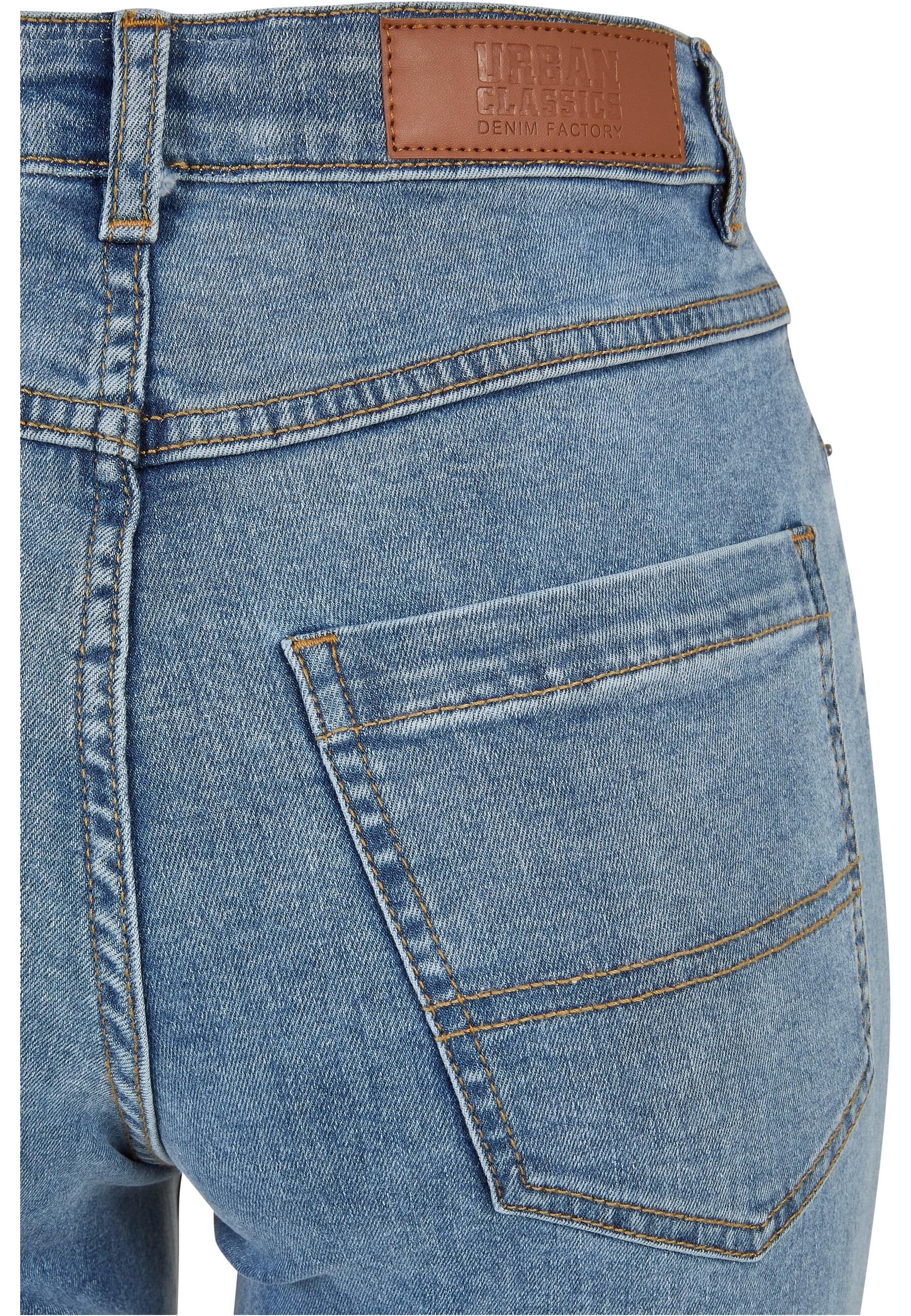 URBAN CLASSICS Bequeme Jeans »Urban Classics Damen Ladies Highwaist Straight Slit Denim Pants«, (1 tlg.)