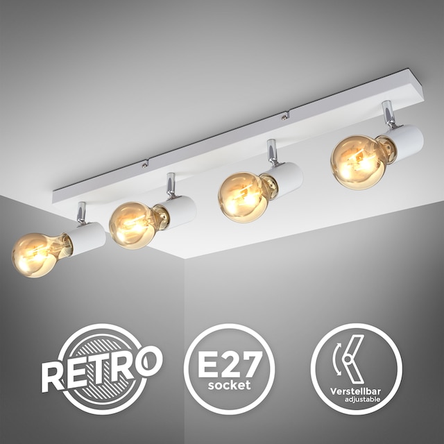 B.K.Licht Deckenspots »BK_DS1361 Vintage  Deckenleuchte,Schwenkbar,Landhausstil Deckenstrahler«, 4 flammig-flammig,  4-flammig, ohne Leuchtmittel (max. 60W), 63x5x11cm (LxBxH) kaufen | BAUR