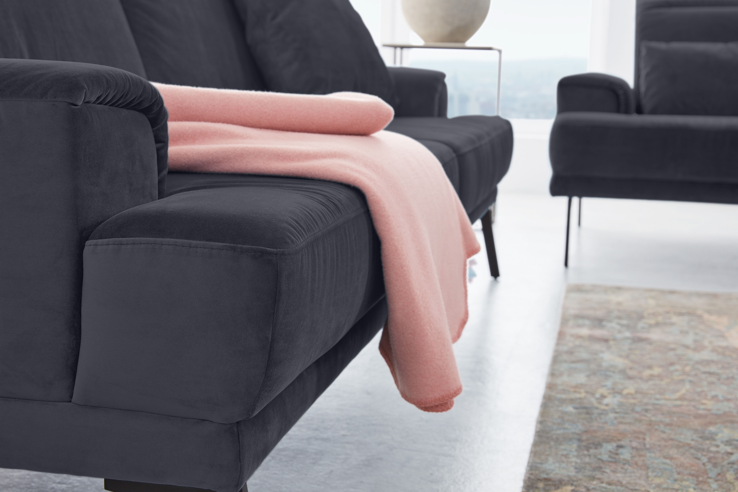 Musterring 3-Sitzer »MR 4580«, inkl. Kopf- und Sitztiefenverstellung, Fuß schwarz, B228 x T103 cm