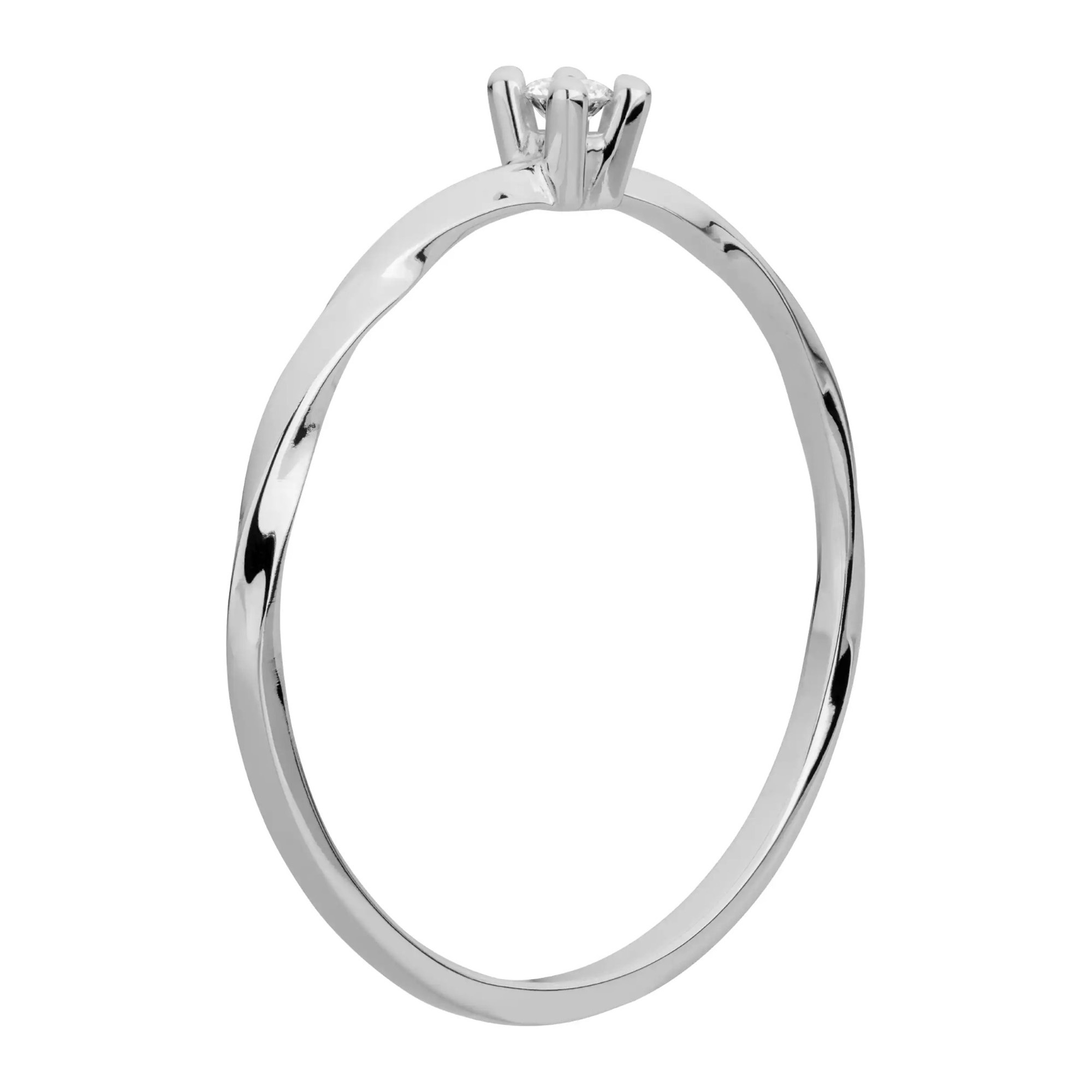LYOMI Fingerring »585/- Weißgold 1 synth. Diam. 0,04ct.«