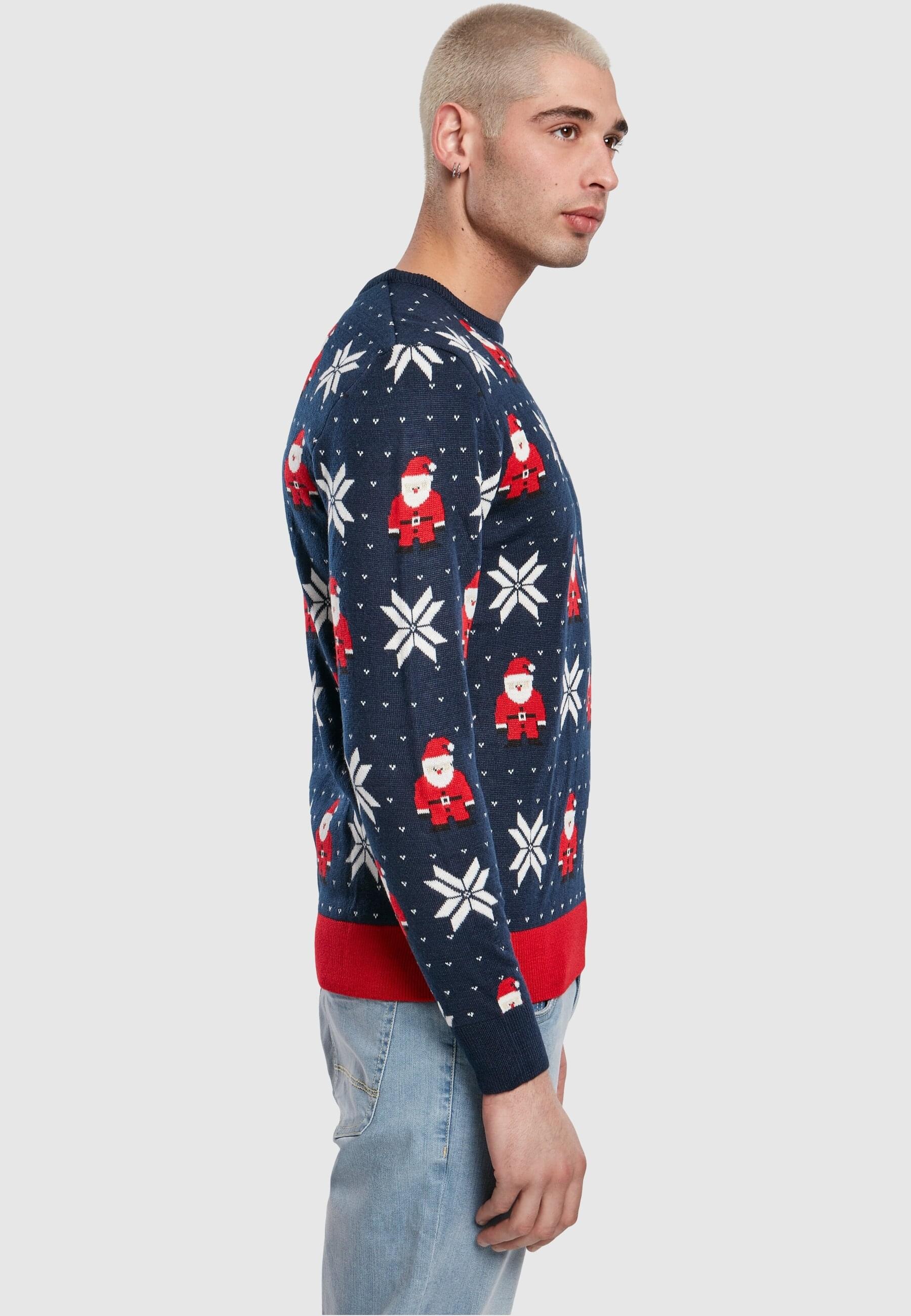 URBAN CLASSICS Rundhalspullover »Urban Classics Herren Nicolaus And Snowflakes Sweater«, (1 tlg.)