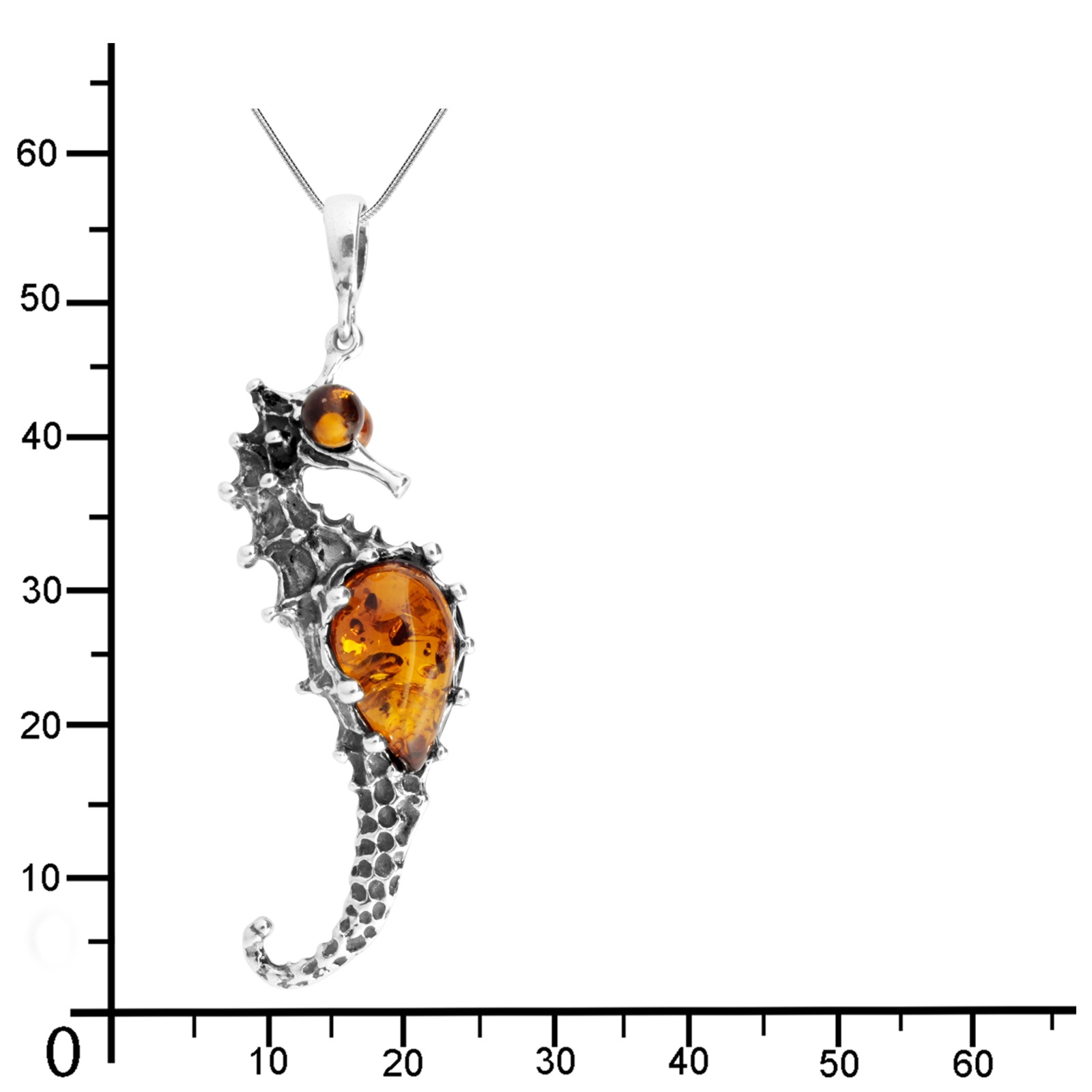 OSTSEE-SCHMUCK Kette mit Anhänger »- Seepferd - Silber 925/000 - Bernstein«