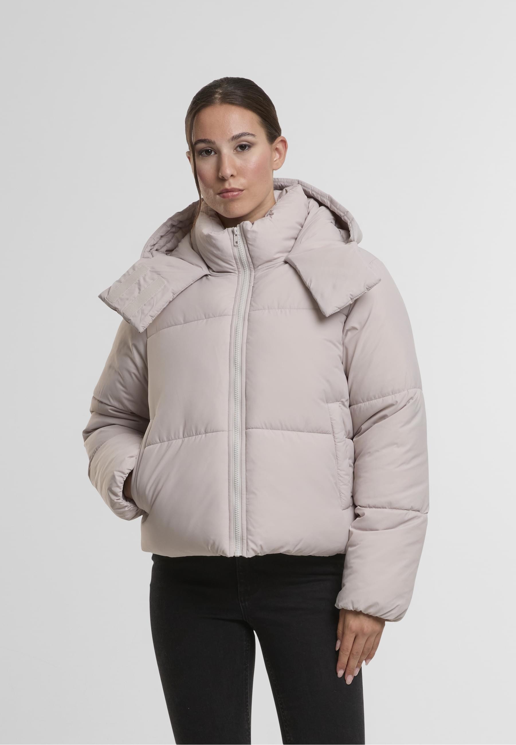 URBAN CLASSICS Winterjacke »Urban Classics Ladies Hooded Collar Puffer Jacket«, (1 St.), mit Kapuze