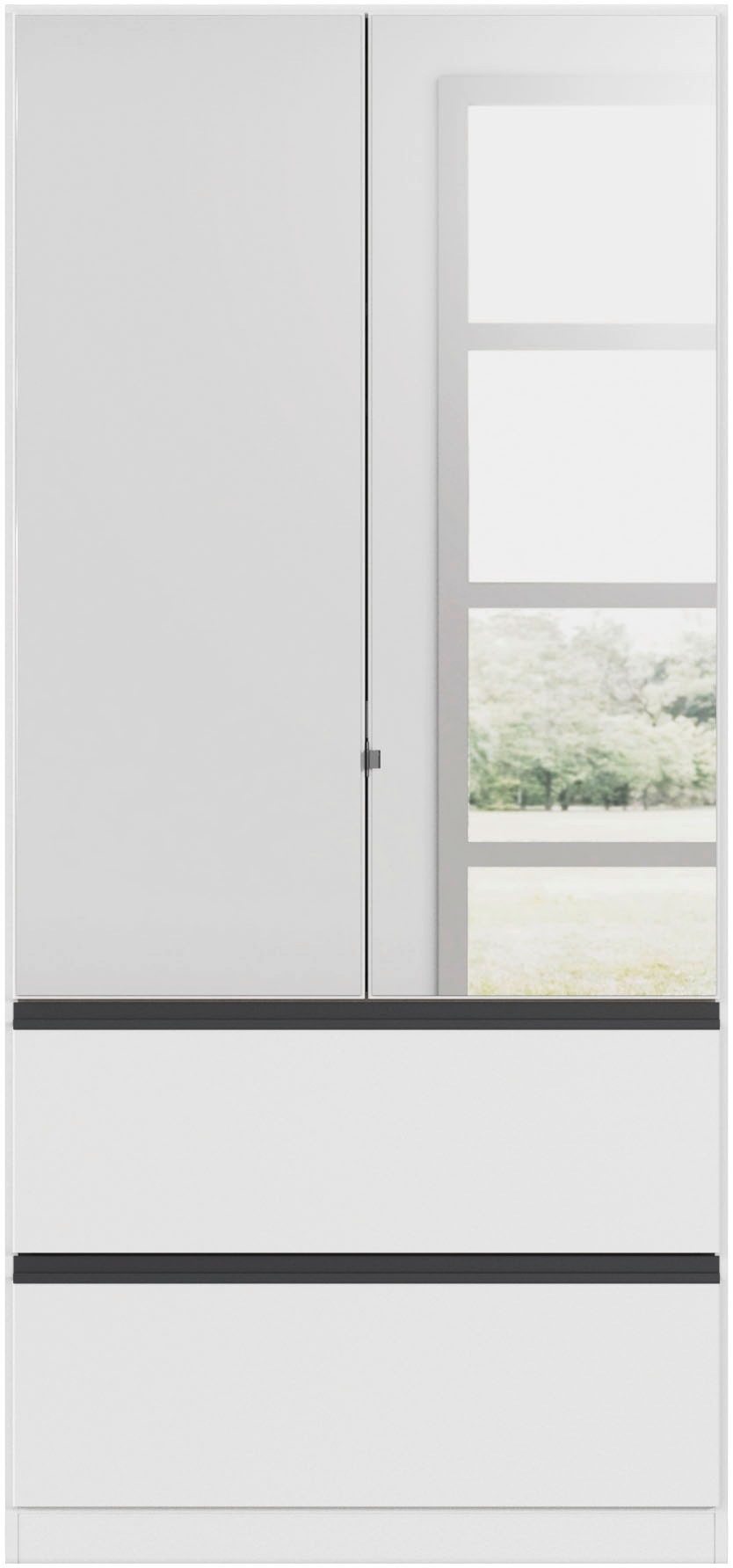 rauch Drehtürenschrank »Kleiderschrank Schrank Garderobe Wäscheschrank COSTA in 3 Breiten«, mit Spiegel, grifflose Front und Push-to-Open Funktion MADE IN GERMANY
