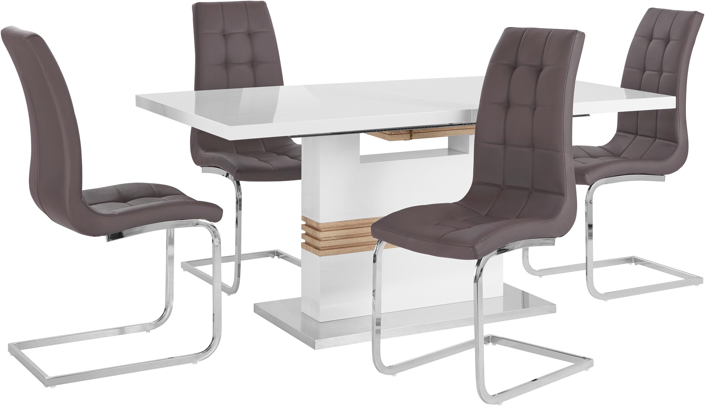 INOSIGN Essgruppe "Perez/Lola" Set, 5 Stk. tlg. mit 4 Stühlen, Tisch auszie günstig online kaufen