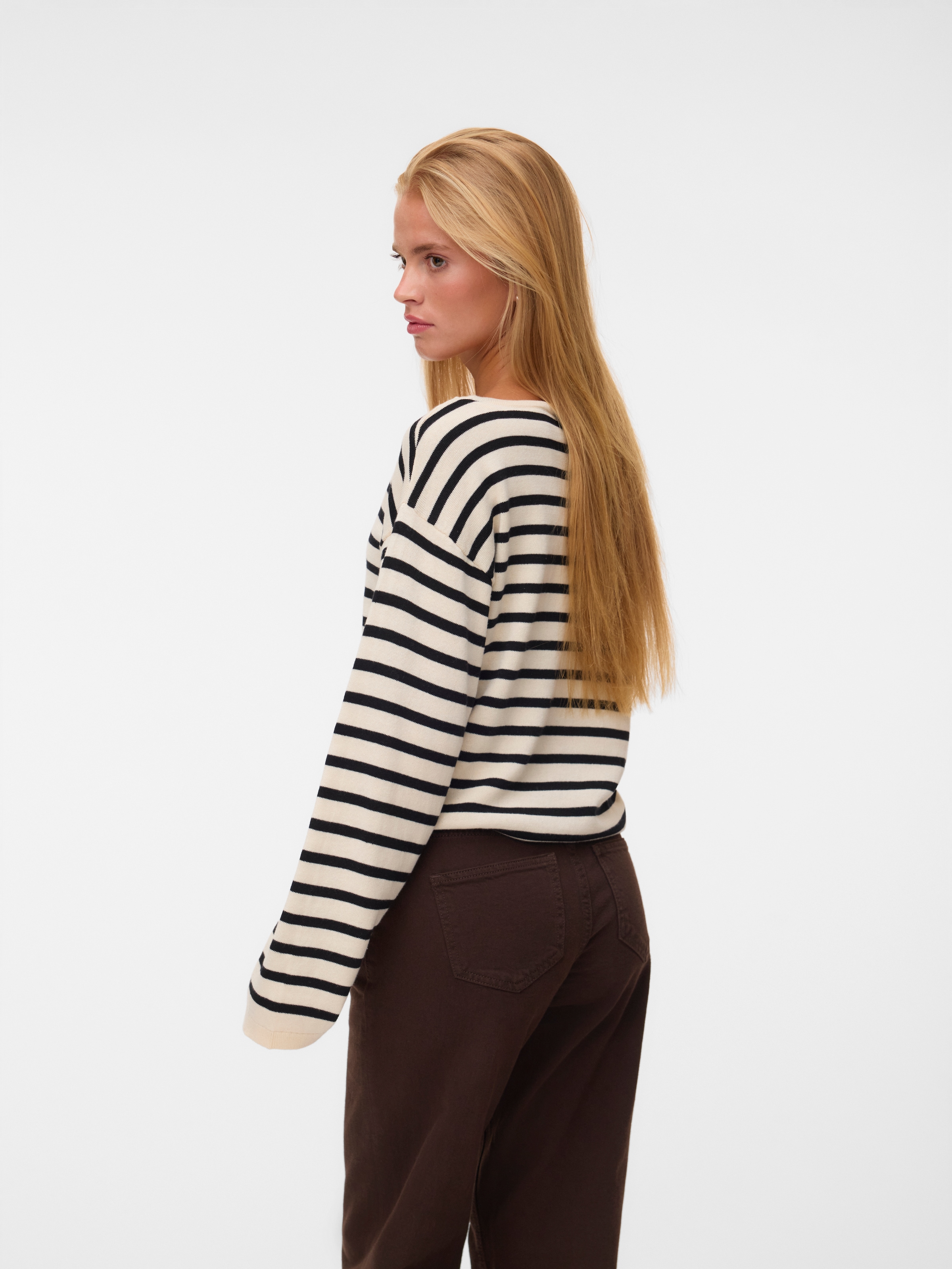 Vero Moda Strickpullover »VMNOMA LS BOATNECK PULLOVER NOOS« Baumwolle