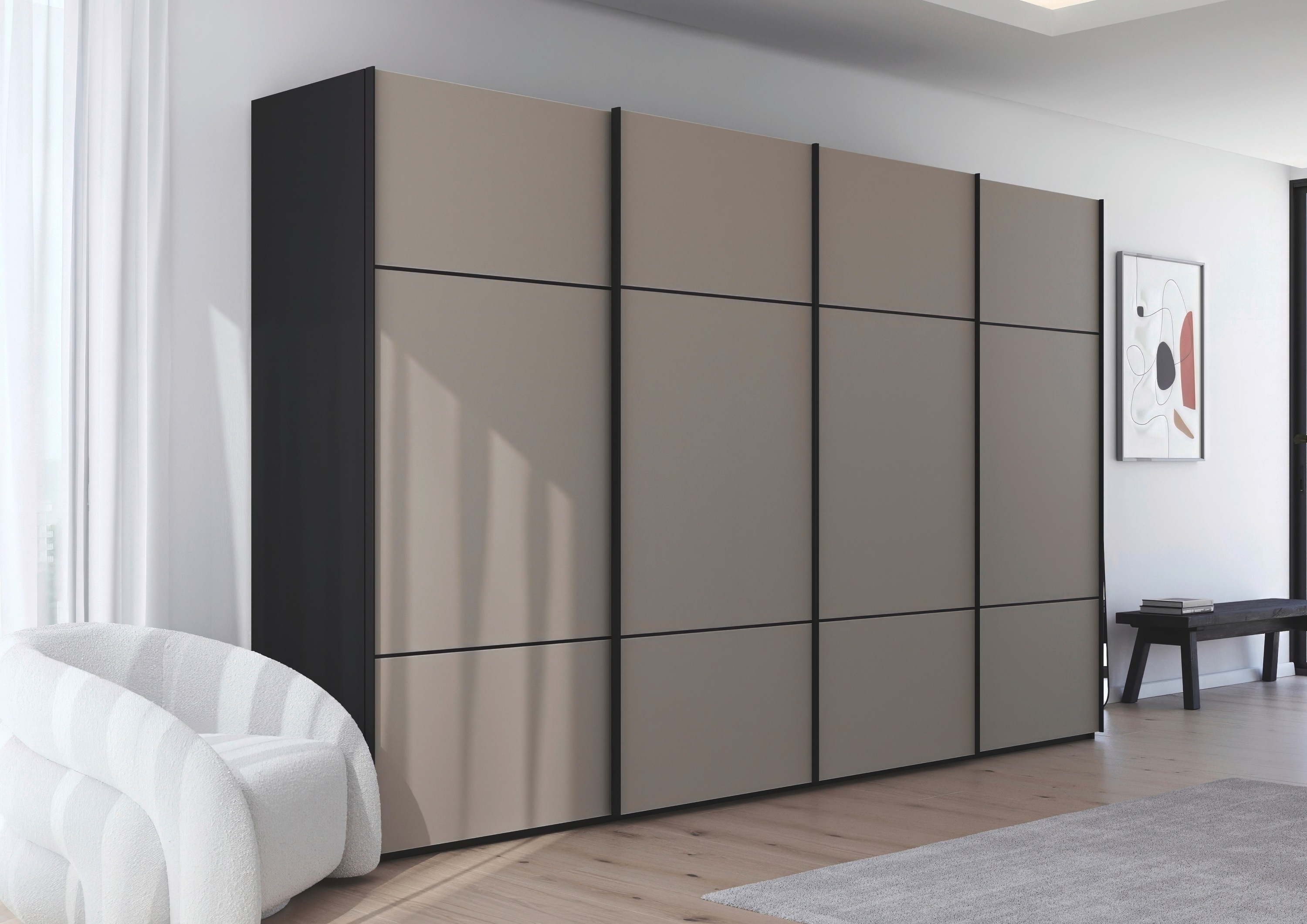 Thumbnail - rauch Schwebetürenschrank "Kleiderschrank Schrank Garderobe Schlafzimmerschrank SCALE-TRIO", edle dreigeteilte Front mit...