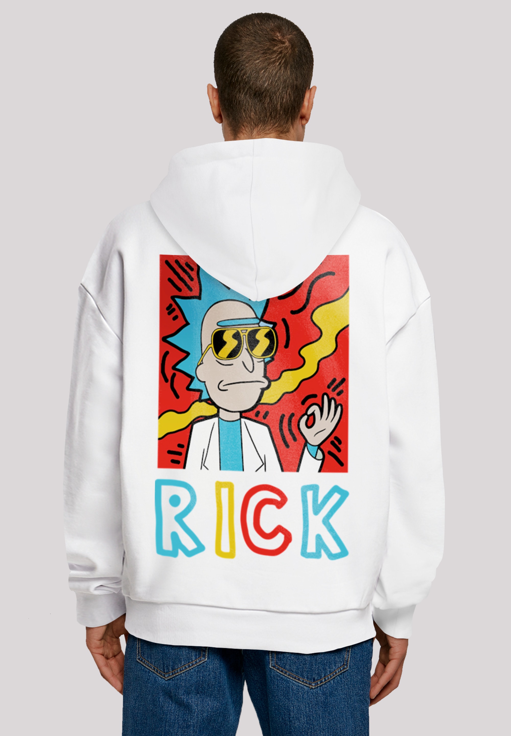 F4NT4STIC Rundhalspullover »F4NT4STIC Herren transparent and RICK with Ultra Heavy Hoody«, (1 tlg.)