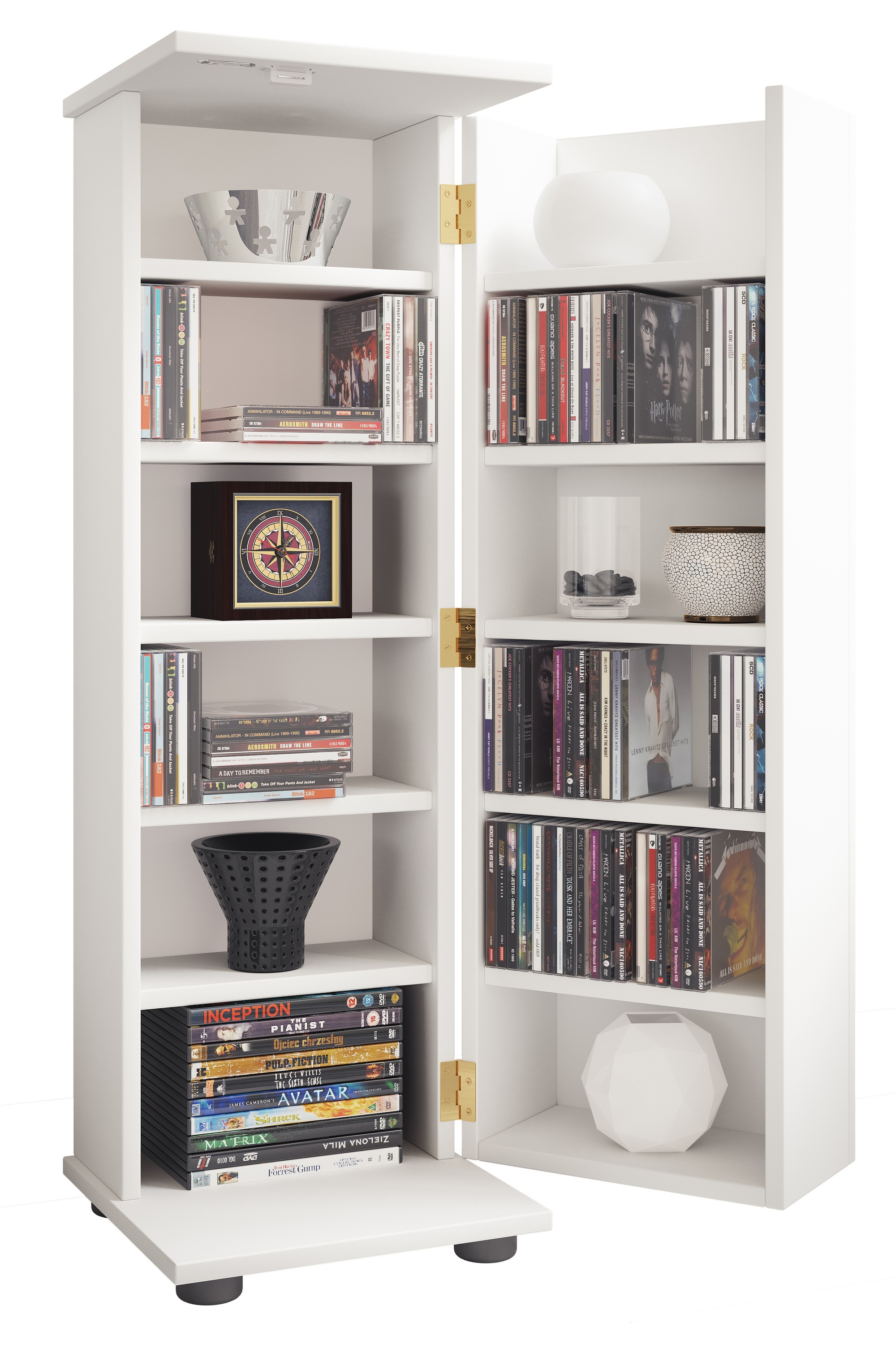 Media-Regal VCM, B:31cm T:31cmweiß, Regale, "Holz Schrank CD DVD Regal abschließbar Engalo L"