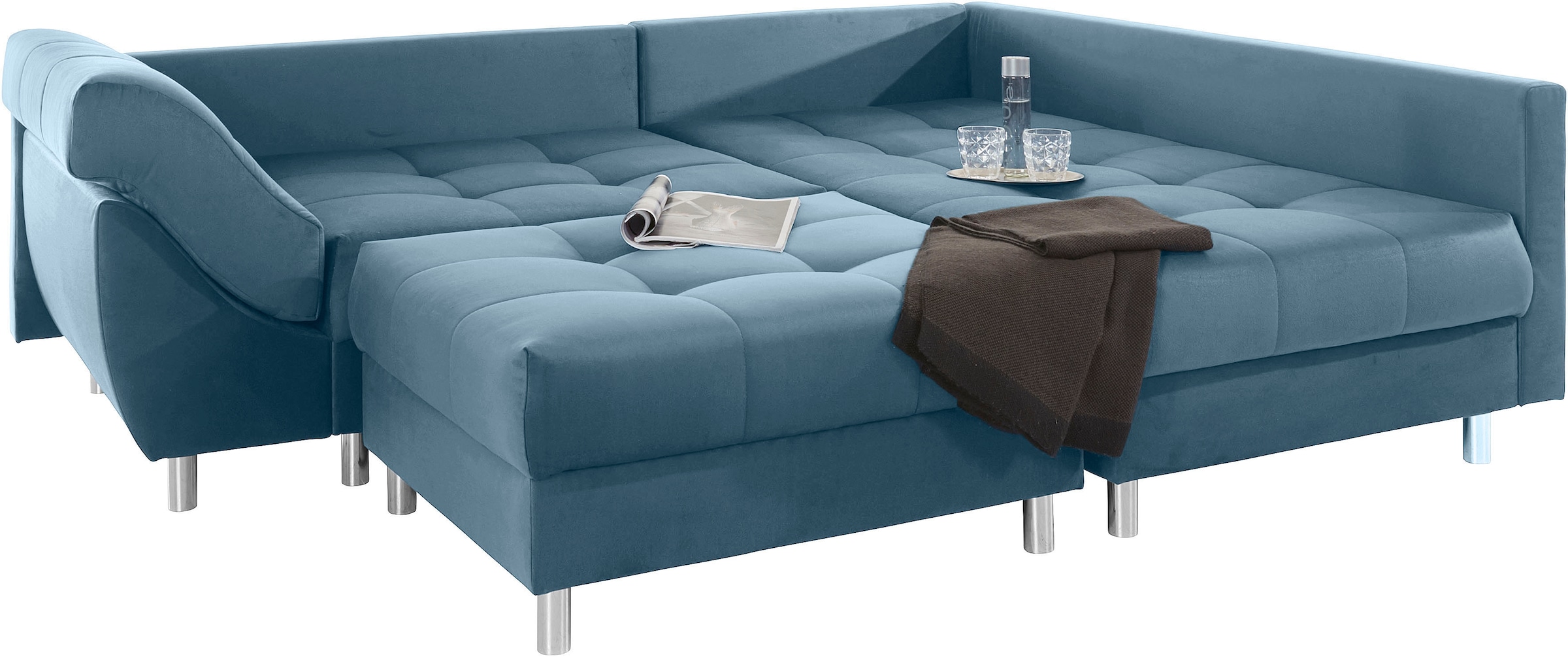 COLLECTION AB Ecksofa »(Spar-Set) Innsbruck L-Form und Hocker«, (Spar-Set), Ecksofa und Hocker, Recamiere links oder rechts montierbar