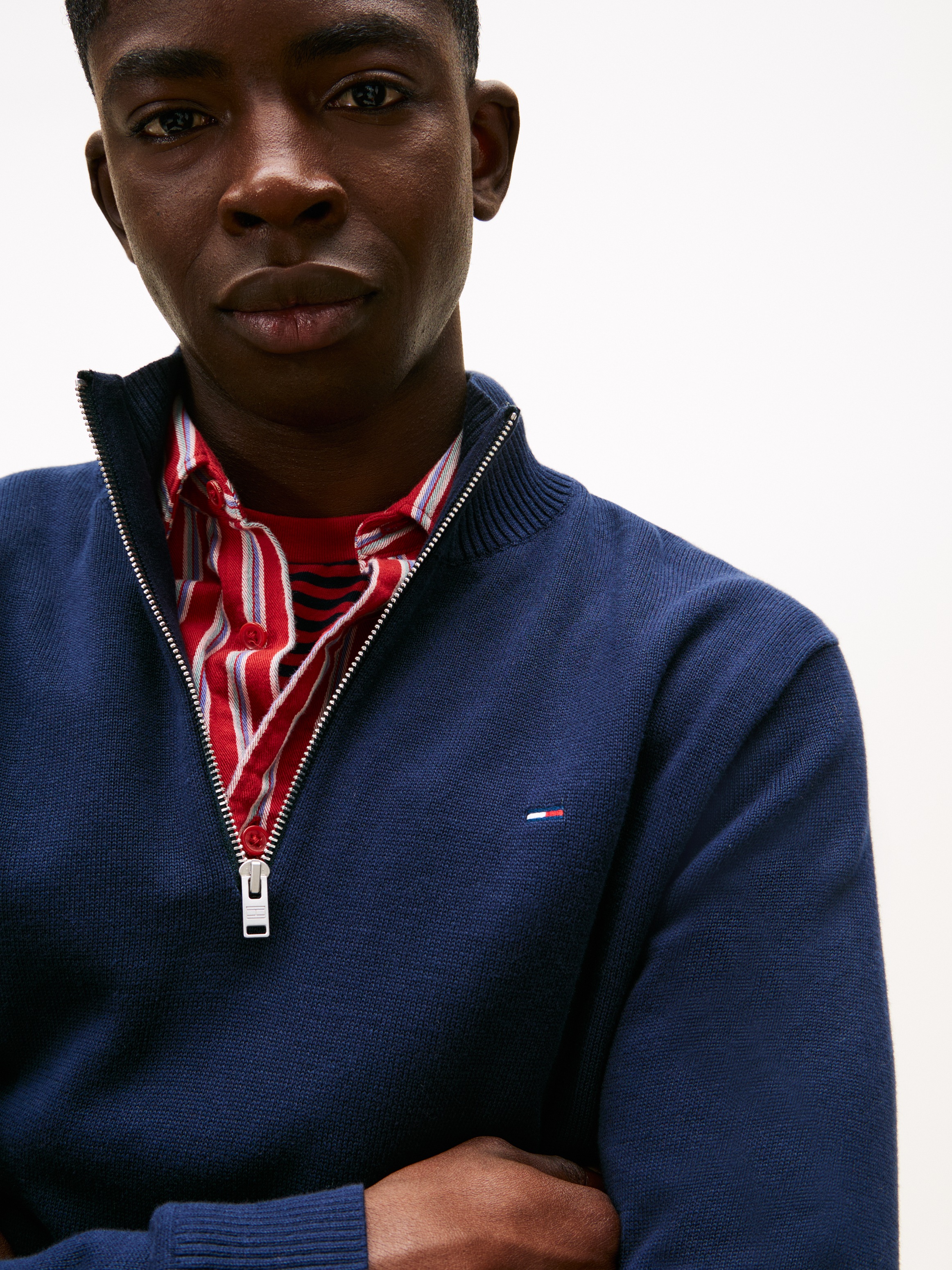 Tommy Jeans Strickpullover "TJM SLM ESS LIGHT ¼ ZIP SWTR EXT" Mit Rundhalsa günstig online kaufen