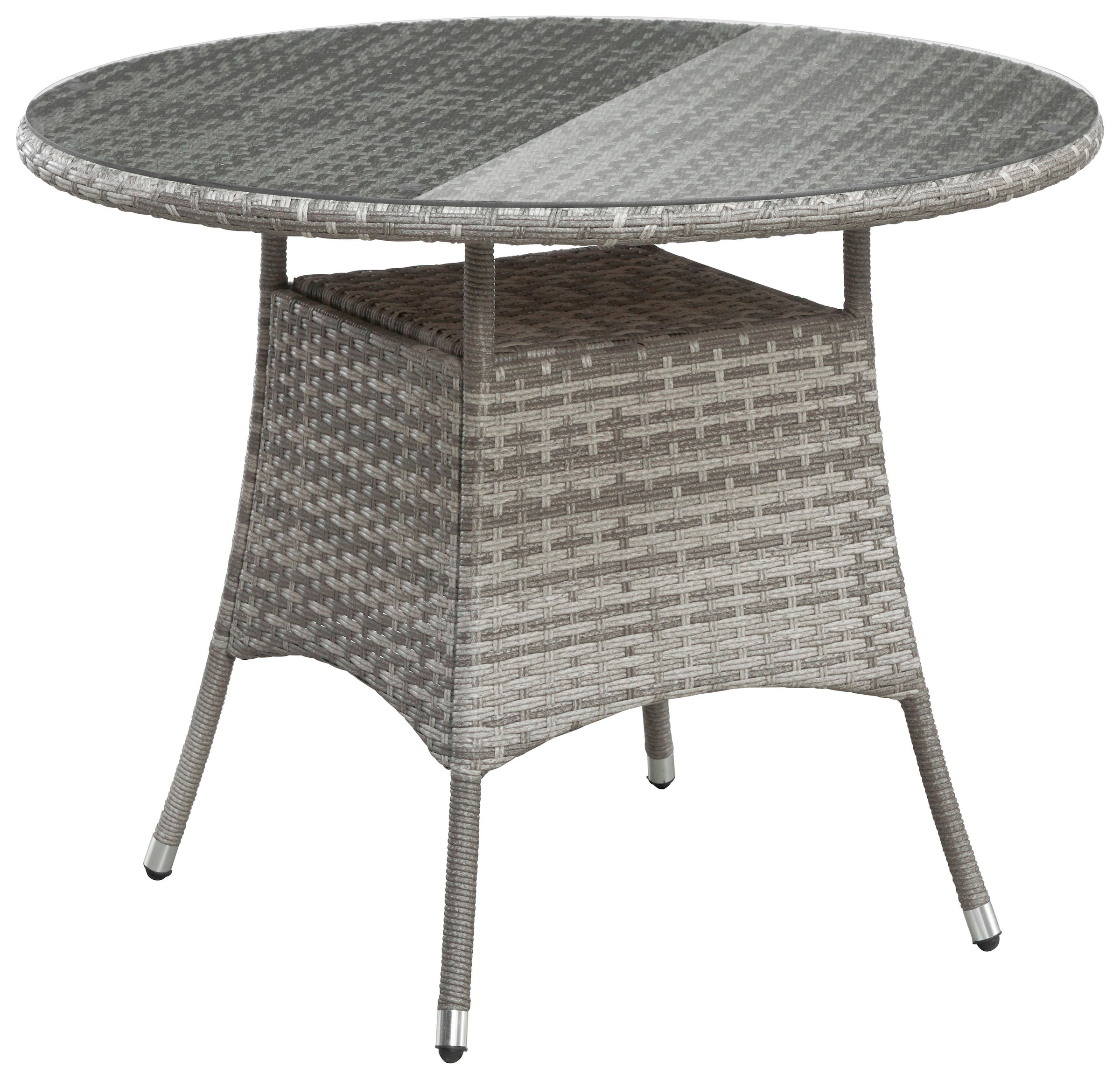 KONIFERA Ø Polyrattan Sessel, Tisch tlg.), 4 »Belluno«, BAUR 100 (9 | cm, Garten-Essgruppe