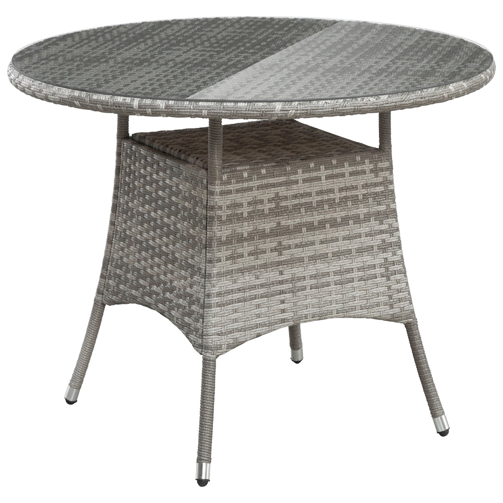 KONIFERA Garten-Essgruppe »Belluno«, (9 tlg.), 4 Sessel, Tisch Ø 100 cm, Polyrattan