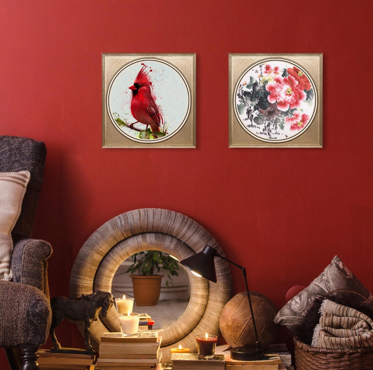 queence Acrylglasbild »Roter Vogel« bestellen | BAUR | Leinwandbilder