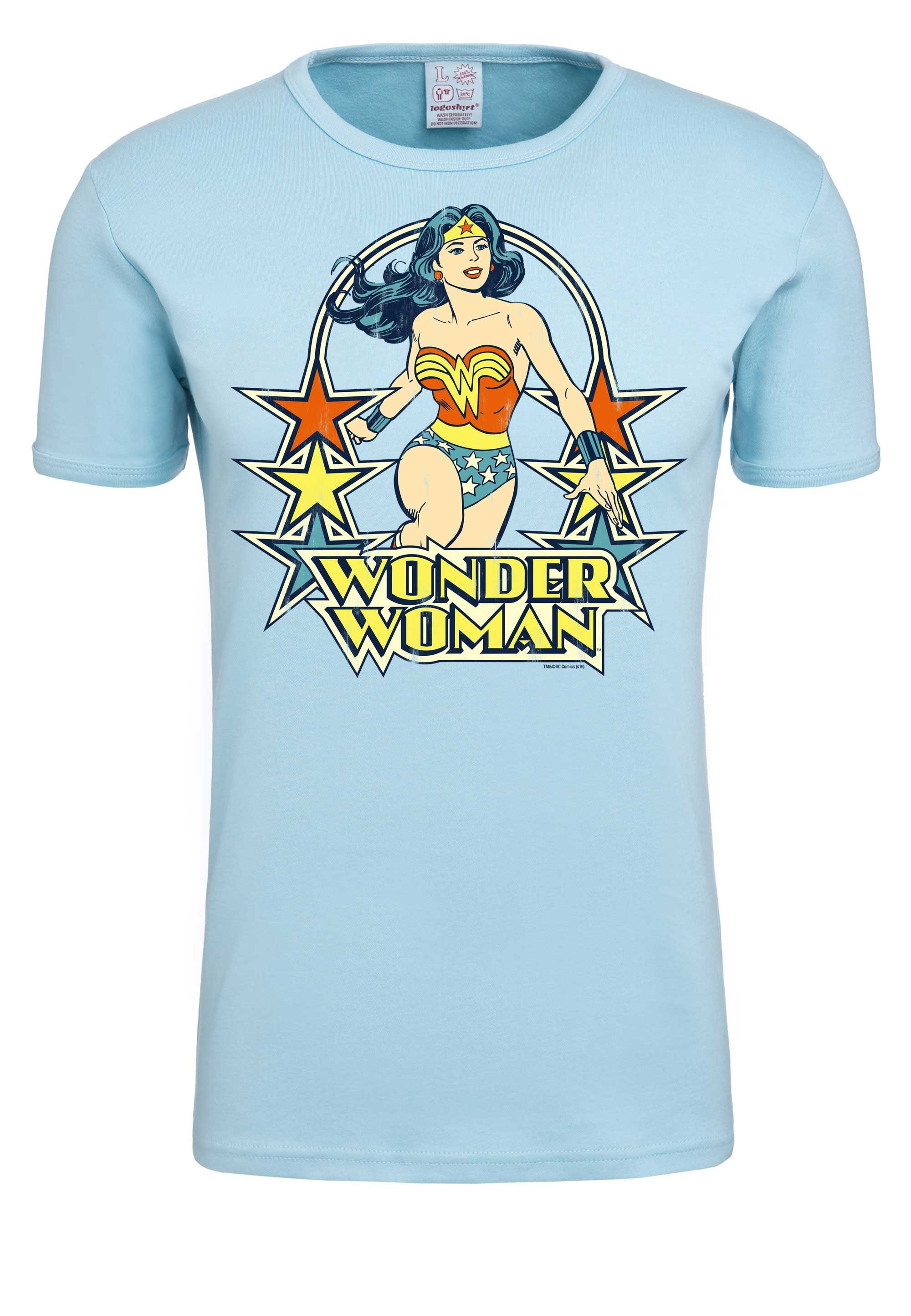 LOGOSHIRT T-Shirt »Wonder Woman – Stars«, mit lizenziertem Originaldesign