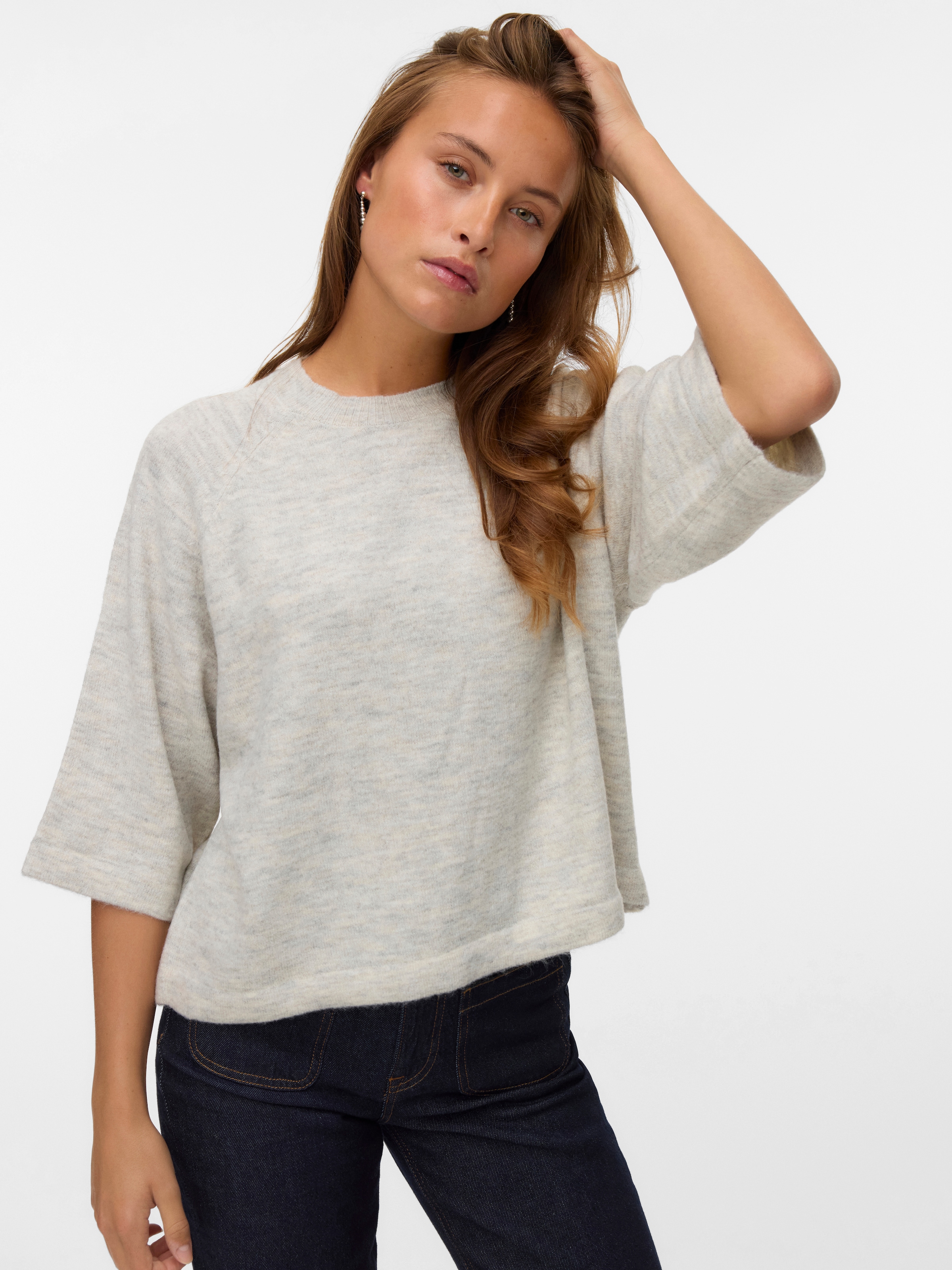 Vero Moda Strickpullover "VMLEFILE 3/4 O-NECK PULLOVER NOOS" günstig online kaufen