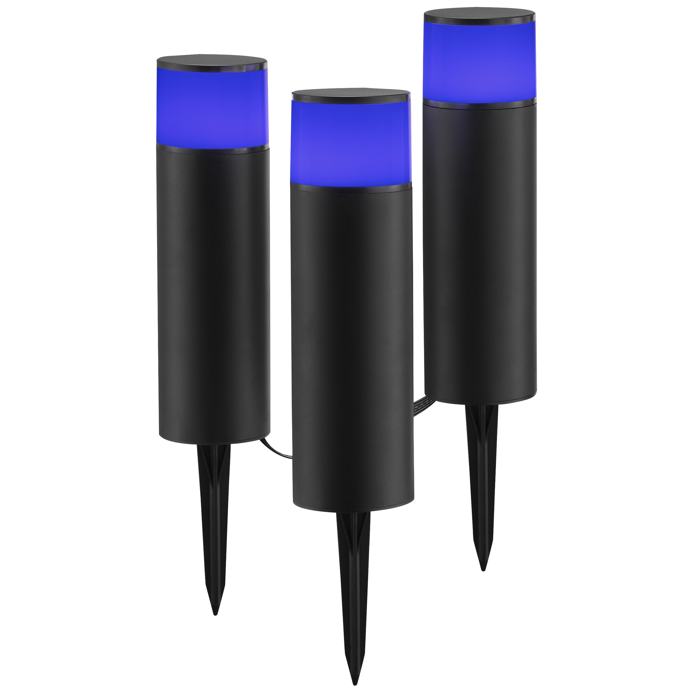 Brilliant LED Gartenleuchte »Dody« LED-Modul 3 Stk. warmweiß - kaltweiß LED Gartenspieß 3er Set, dimmbar, RGB, CCT, IP44, App steuerbar