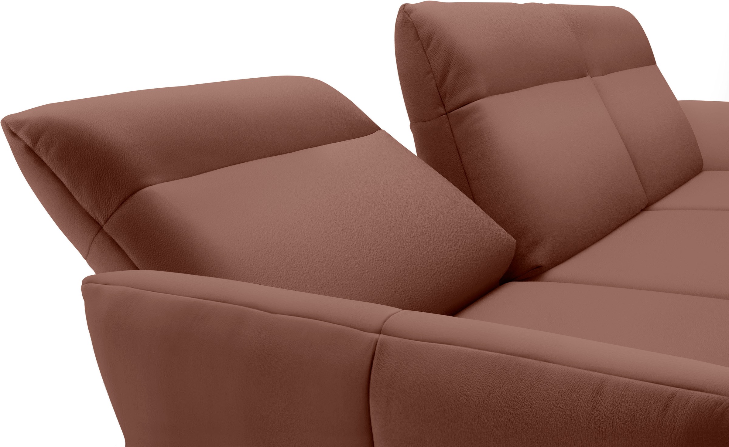 Creation BY ROLF BENZ Ecksofa »CR.460«, Sockel in Eiche, Winkelfüße in Umbragrau, Breite 338 cm