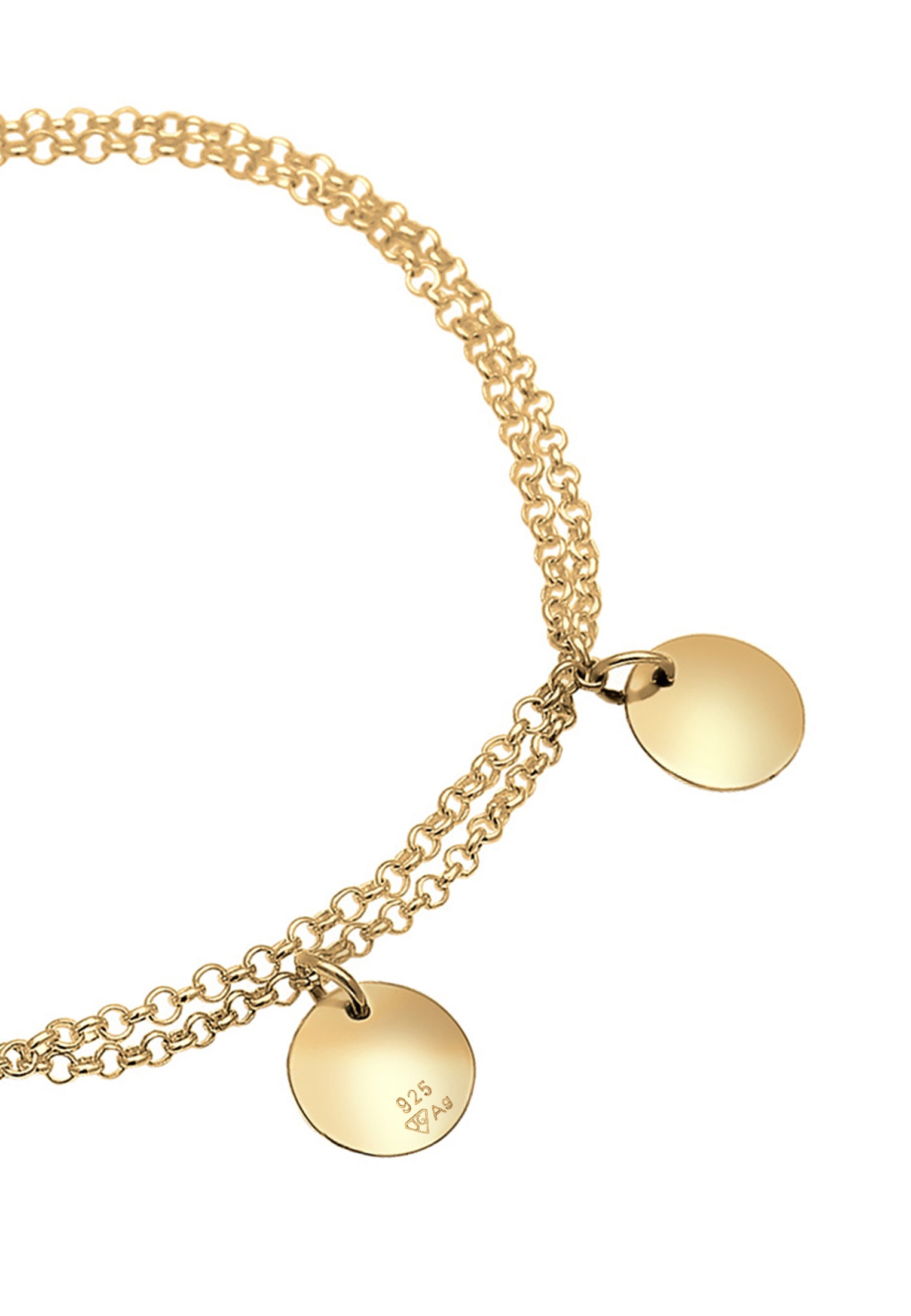 Elli Armband »2-reihig mit Plättchen 925 Silber«