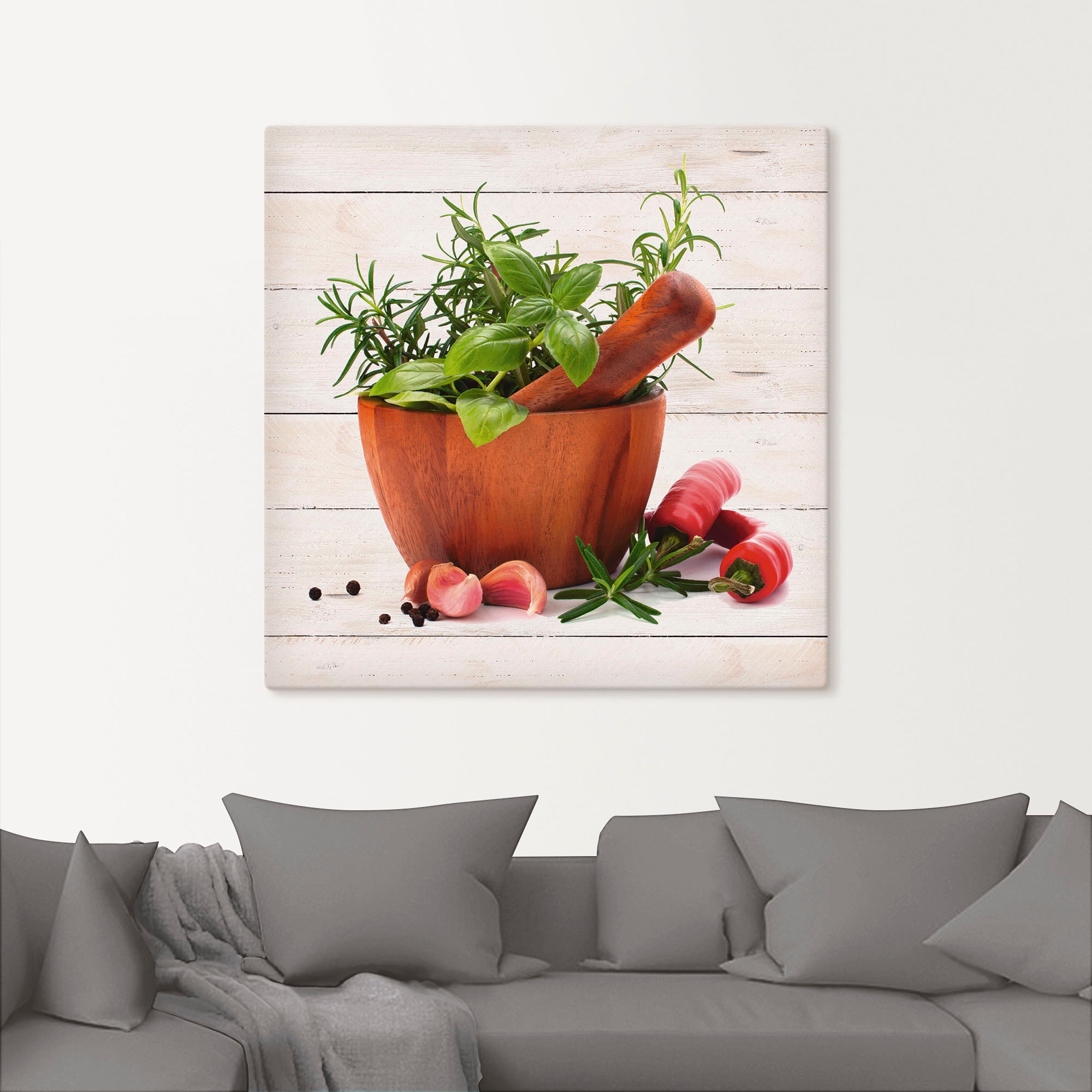 Artland Wandbild »Frische Kräuter und Gewürze«, Arrangements, (1 St.), als Leinwandbild, Wandaufkleber in verschied. Größen
