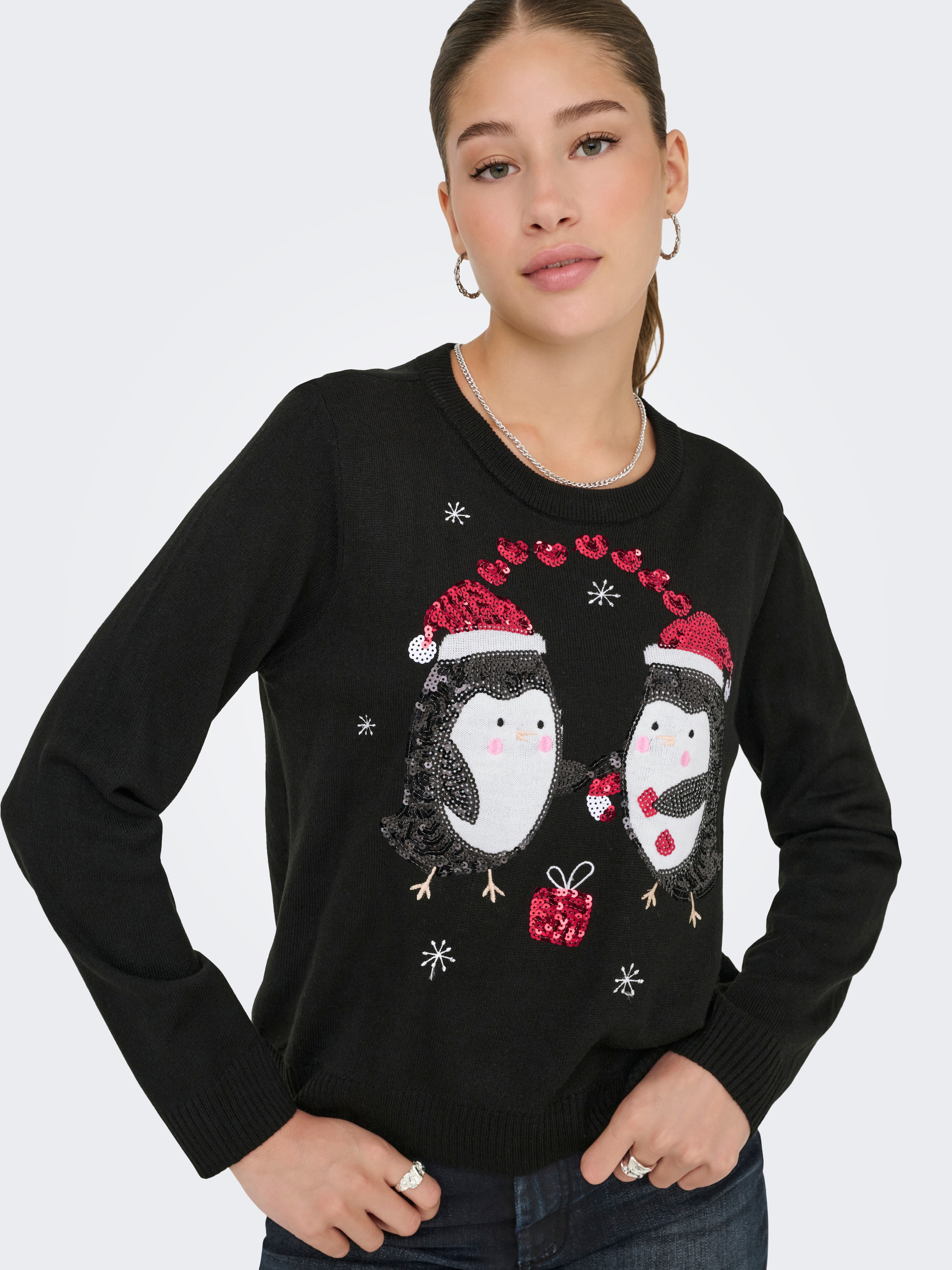 ONLY Weihnachtspullover »ONLXMAS SHINE LS ONECK KNT«