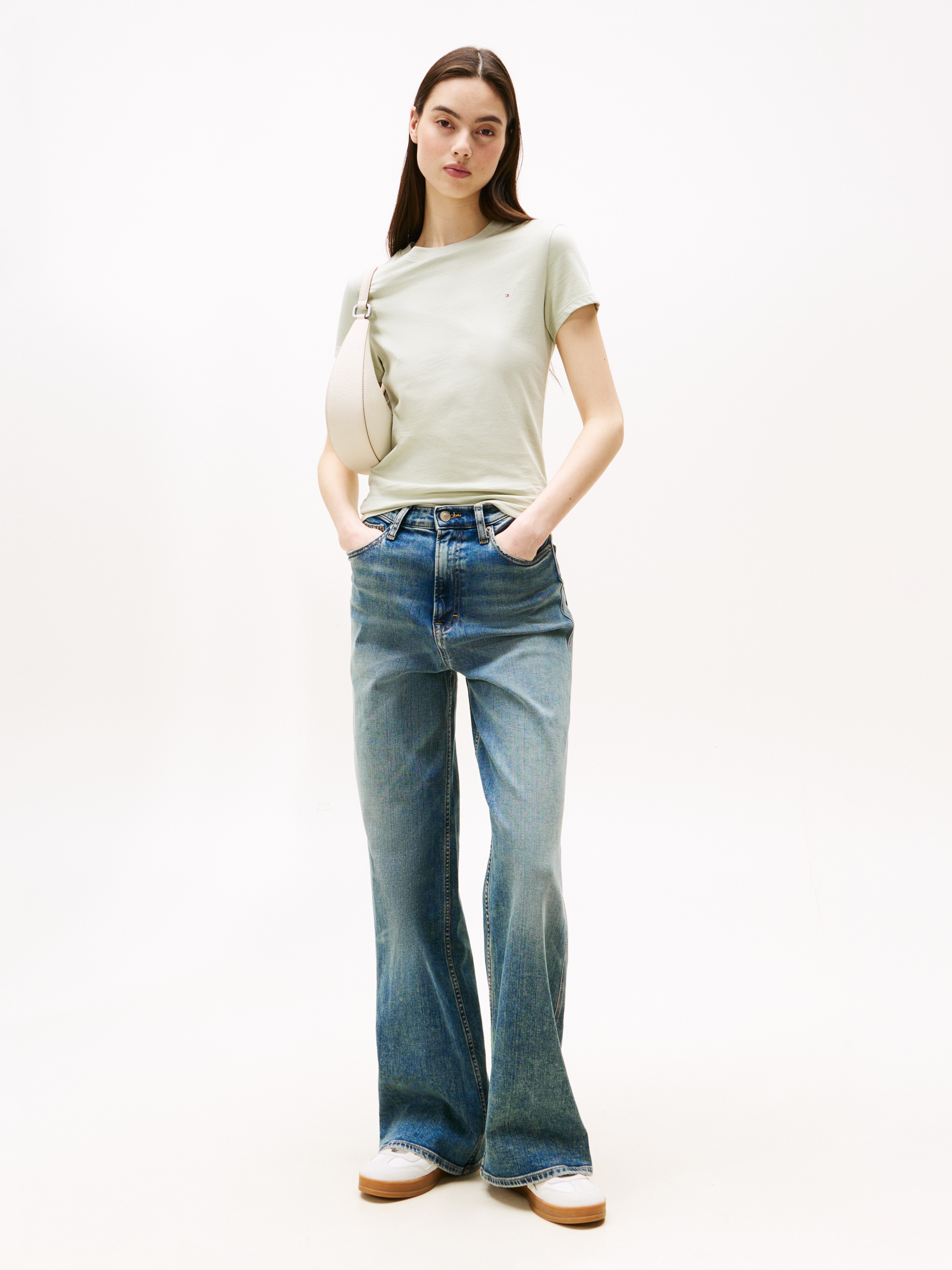 Tommy Jeans Kurzarmshirt "TJW SLIM LINEAR SS TEE EXT" günstig online kaufen
