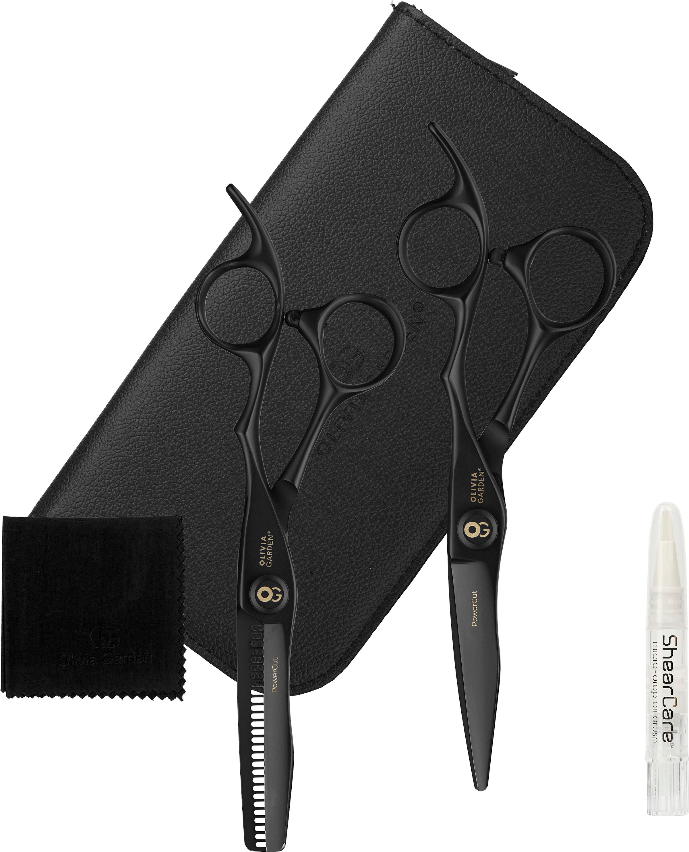 Haarschere »PowerCut Matt Black 5,5 Zoll«, (Set, 2 tlg.), Haarschere und Modellierschere
