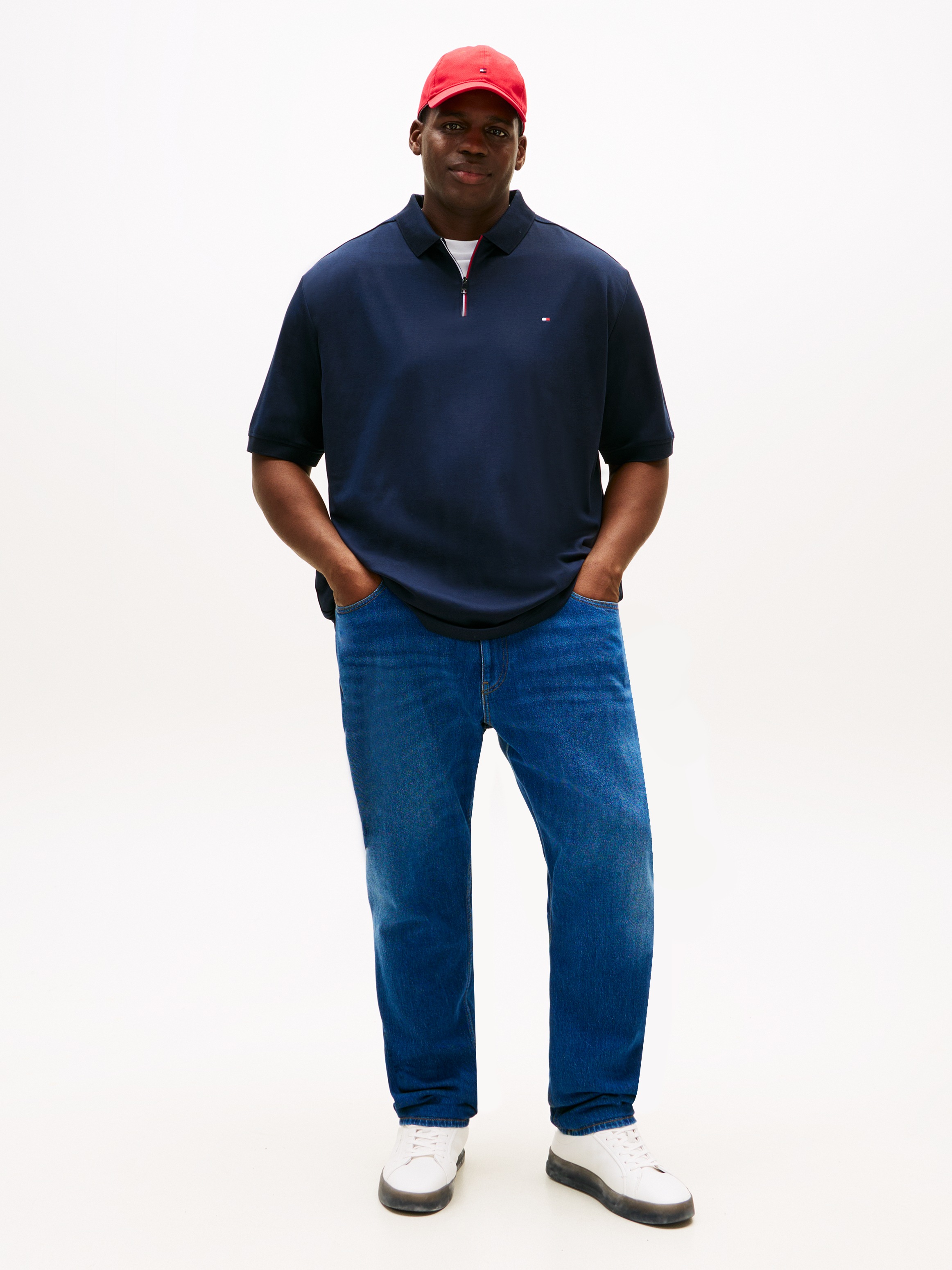 Tommy Hilfiger Big & Tall Poloshirt »BT-LIQUID COTTON RWB ZIP« Große Großen, Polokragen mit Reißverschluss