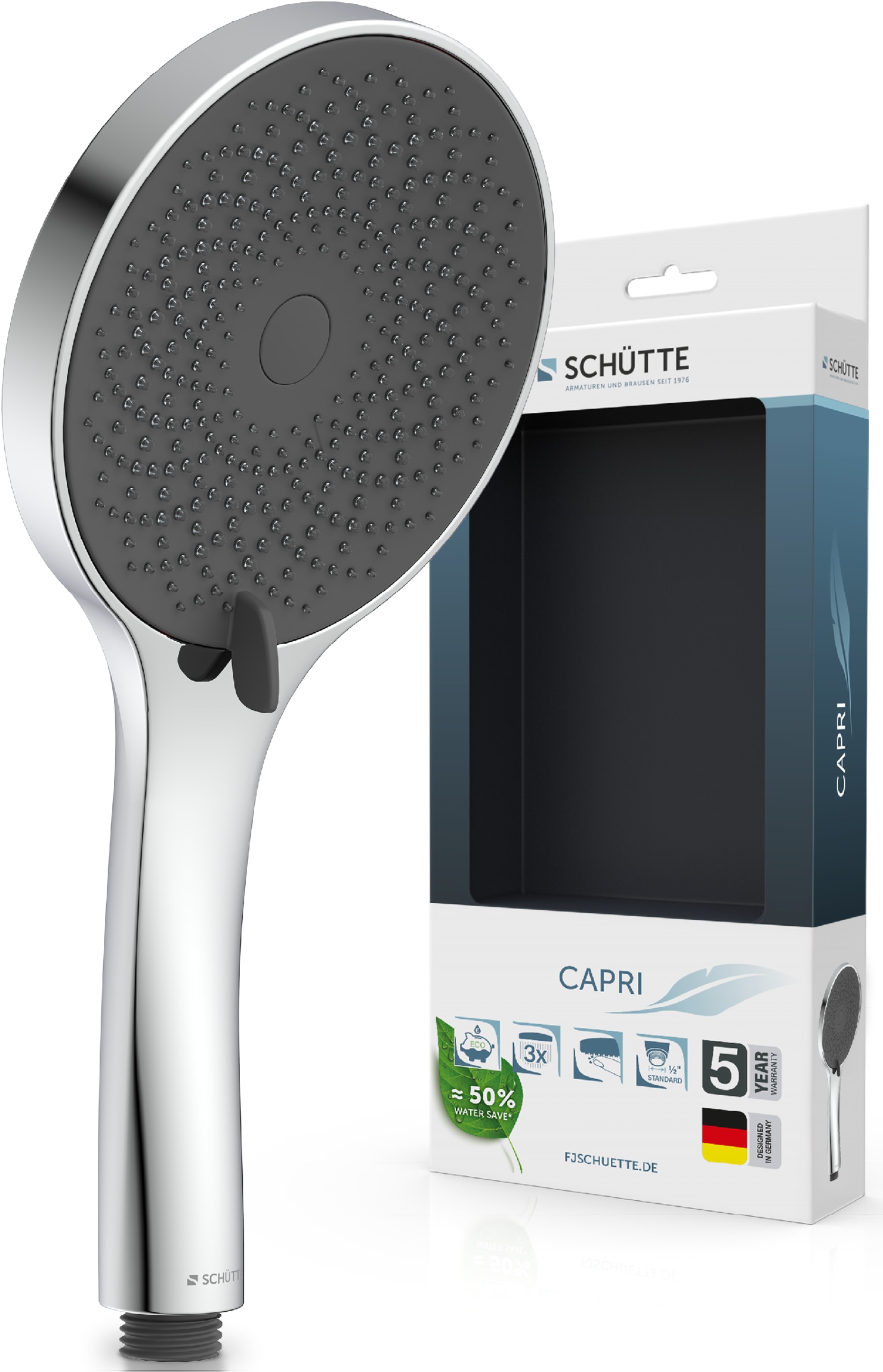 Schütte Handbrause "CAPRI" Duschbrause, 3-fach verstellbar, Antikalk, wasse günstig online kaufen