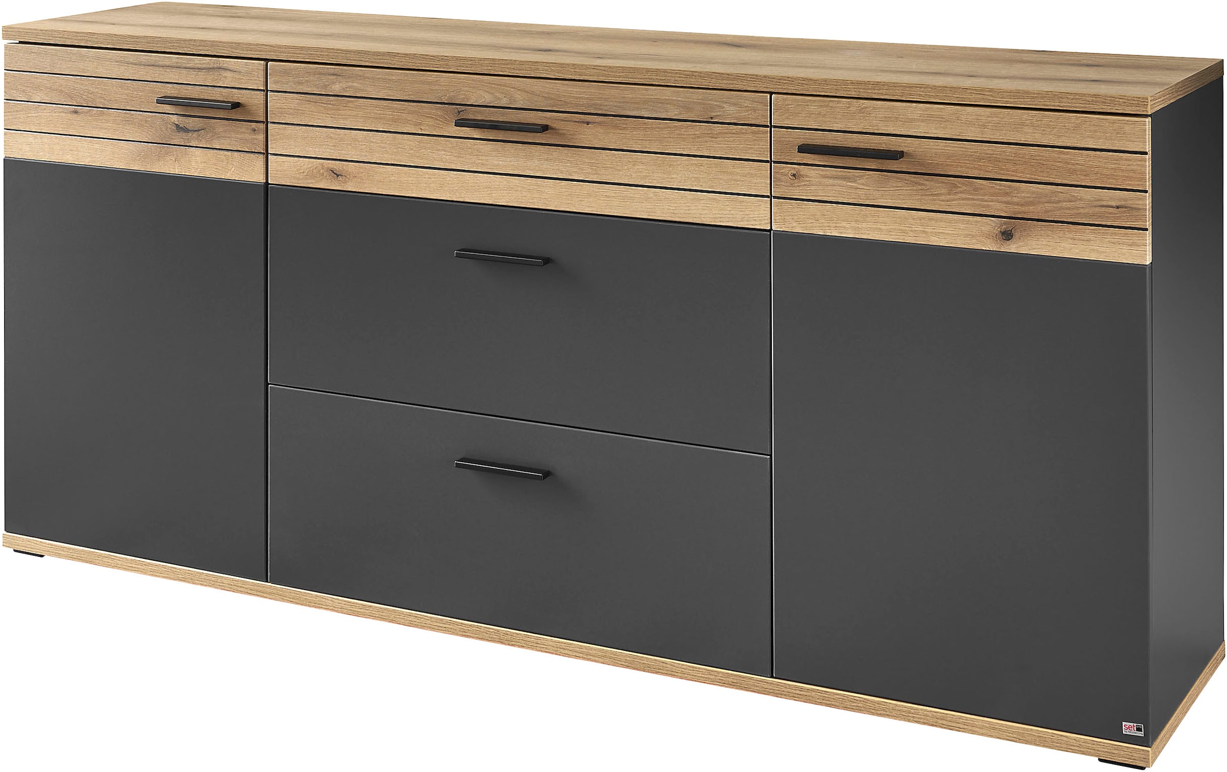 set one by Musterring Sideboard "Quincy" 1 Stk. tlg. Viel Stauraum, in Anthrazit oder Lichtgrau erhältlich, 180 cm breit
