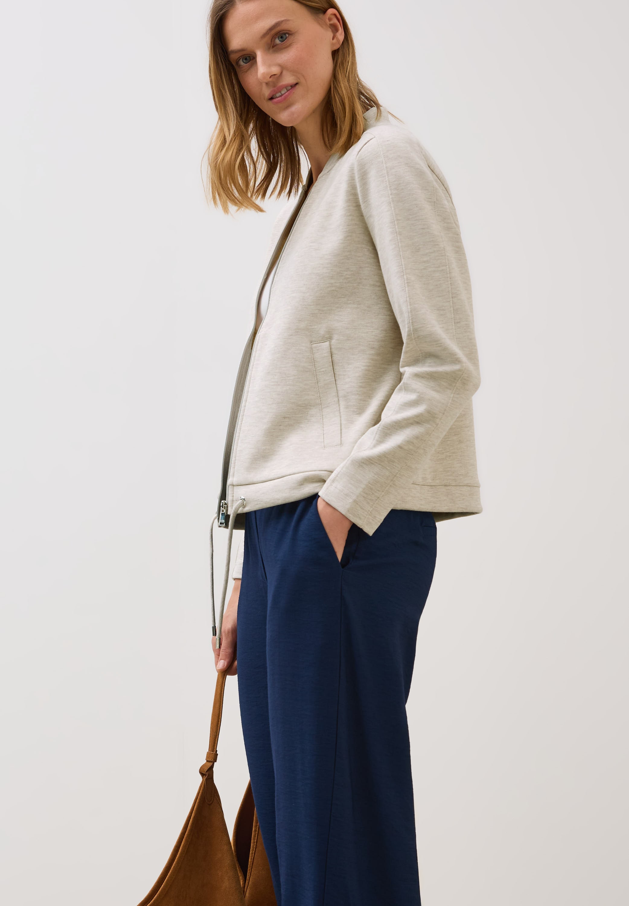 Cecil Sweatjacke, Sweat Blouson mit Tunnelzug und Stehkragen günstig online kaufen