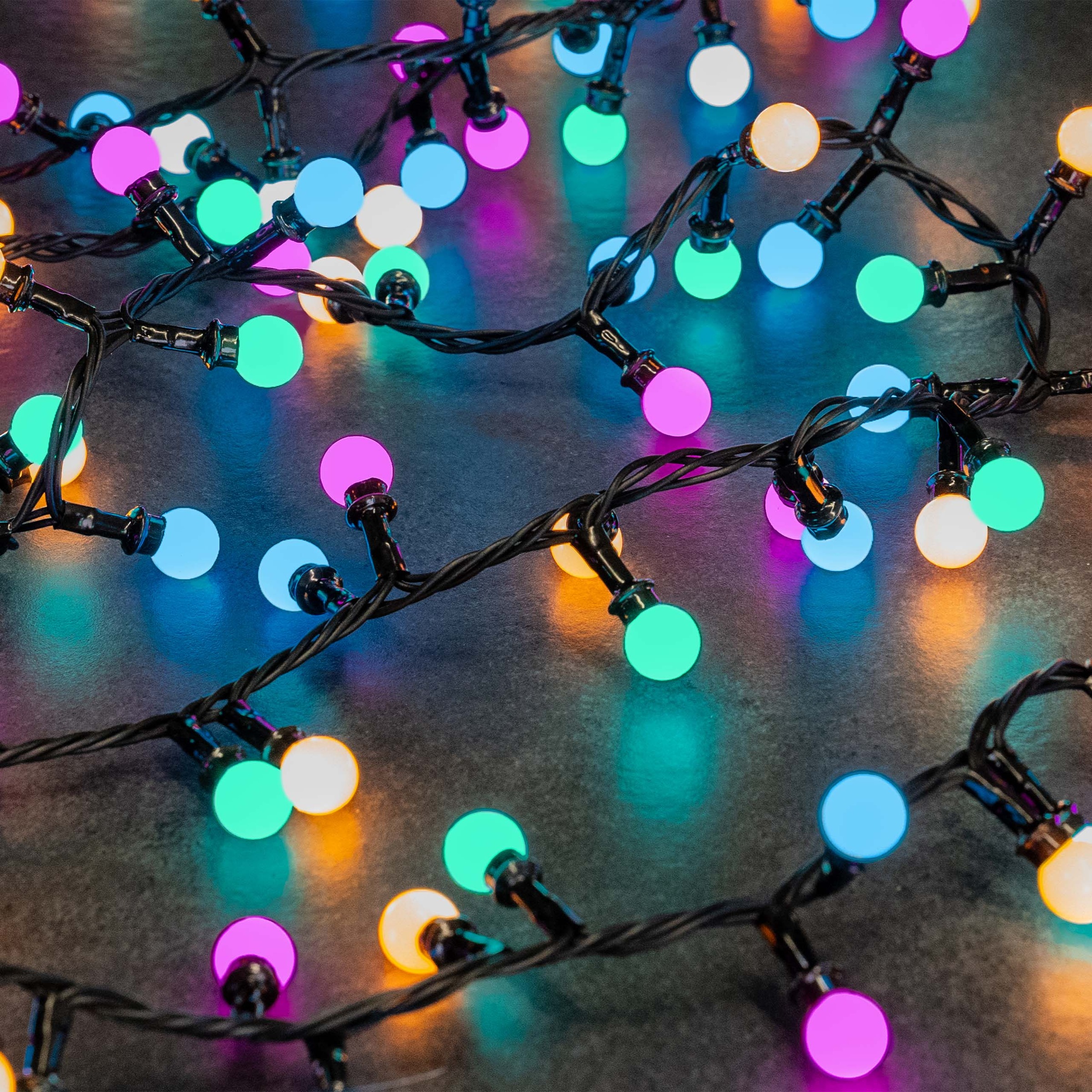 OTTO home LED-Lichterkette »Clusterlichterkette mit Kugel LEDs, 3/6/2/18/24 m Länge, bunt, 11 Modi« warmweiß & bunt, Timer, Memory Funktion, IP44, Indoor, Outdoor, Garten