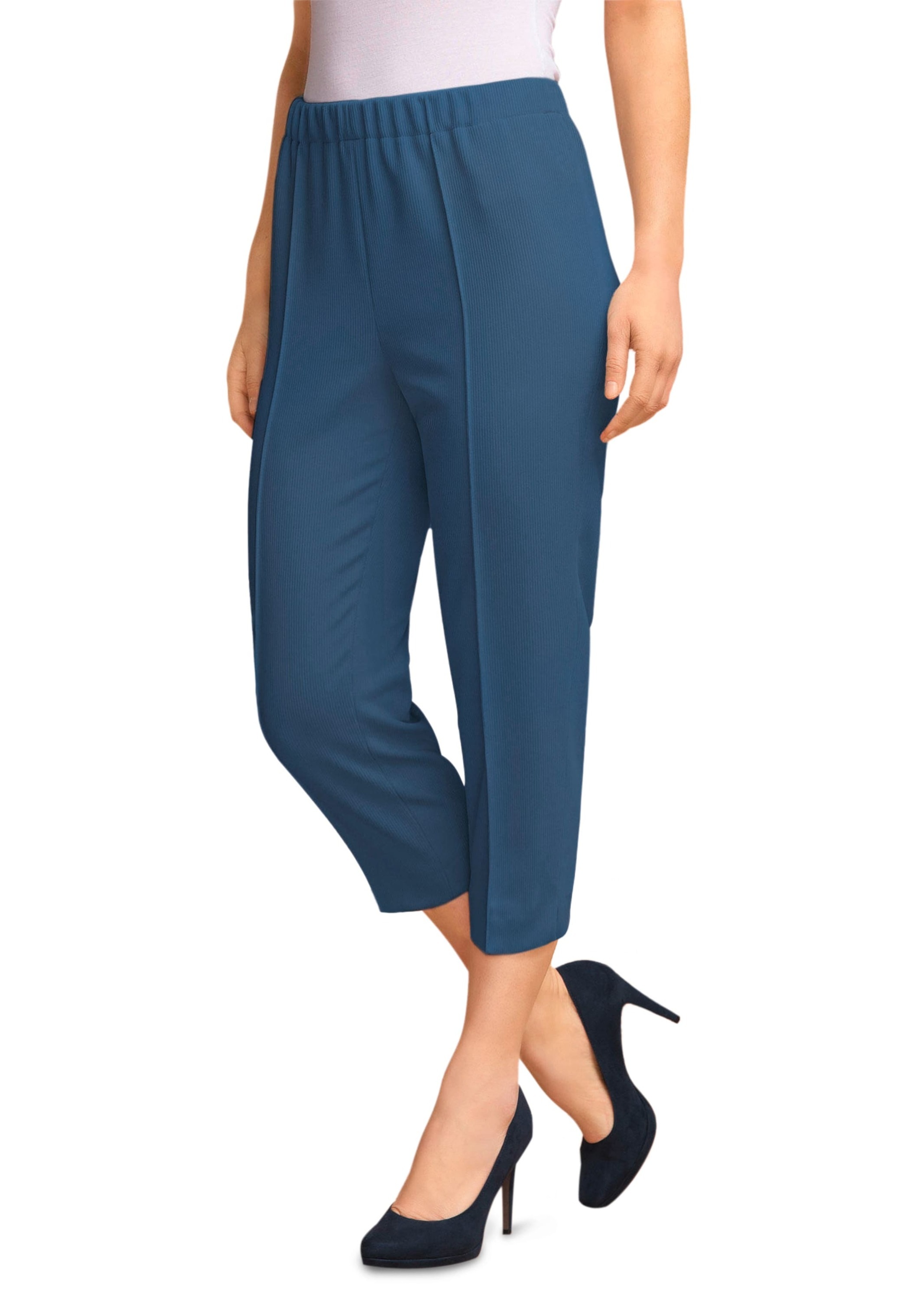 Goldner 7/8 Ribbed Capri Pants Petite Blue 19 2