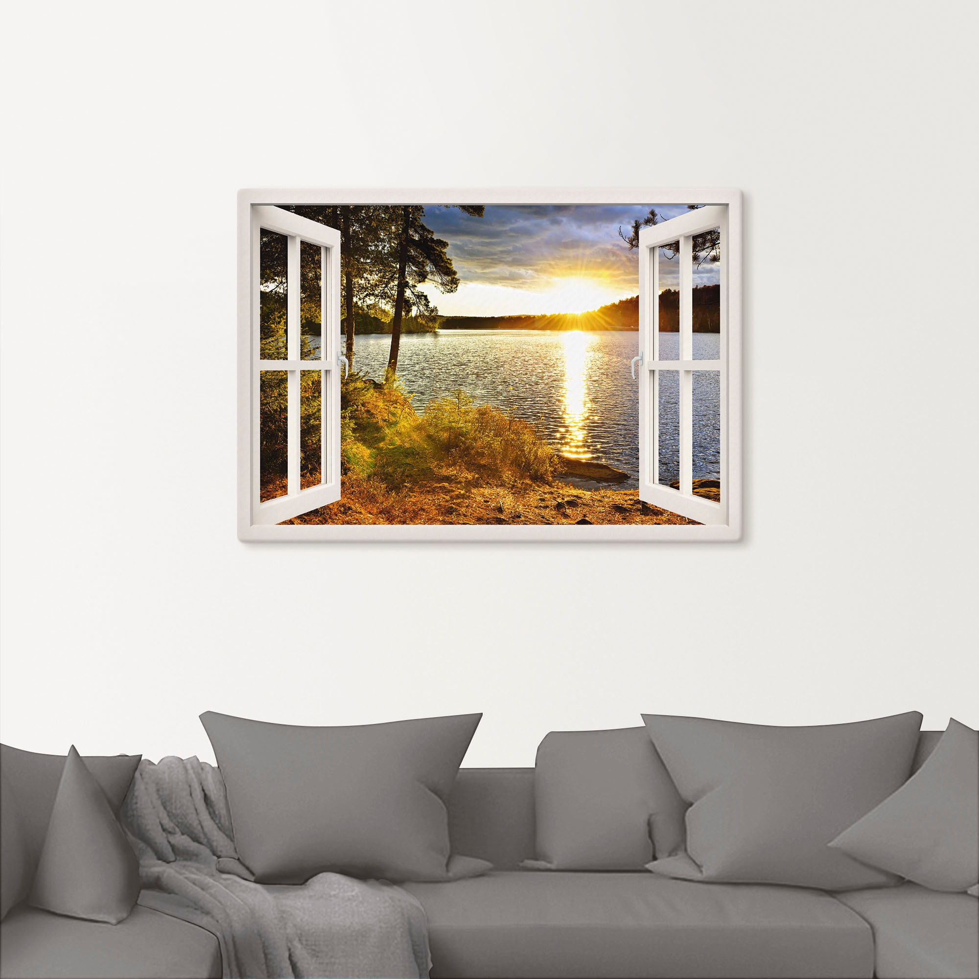 Artland Leinwandbild "Sonnenuntergang im Algonquin Park" Fensterblick 1 Stk günstig online kaufen