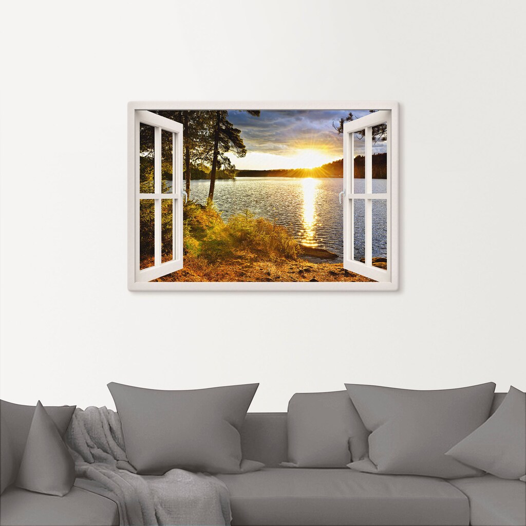 Artland Wandbild »Sonnenuntergang im Algonquin Park«, Fensterblick, (1 St.)