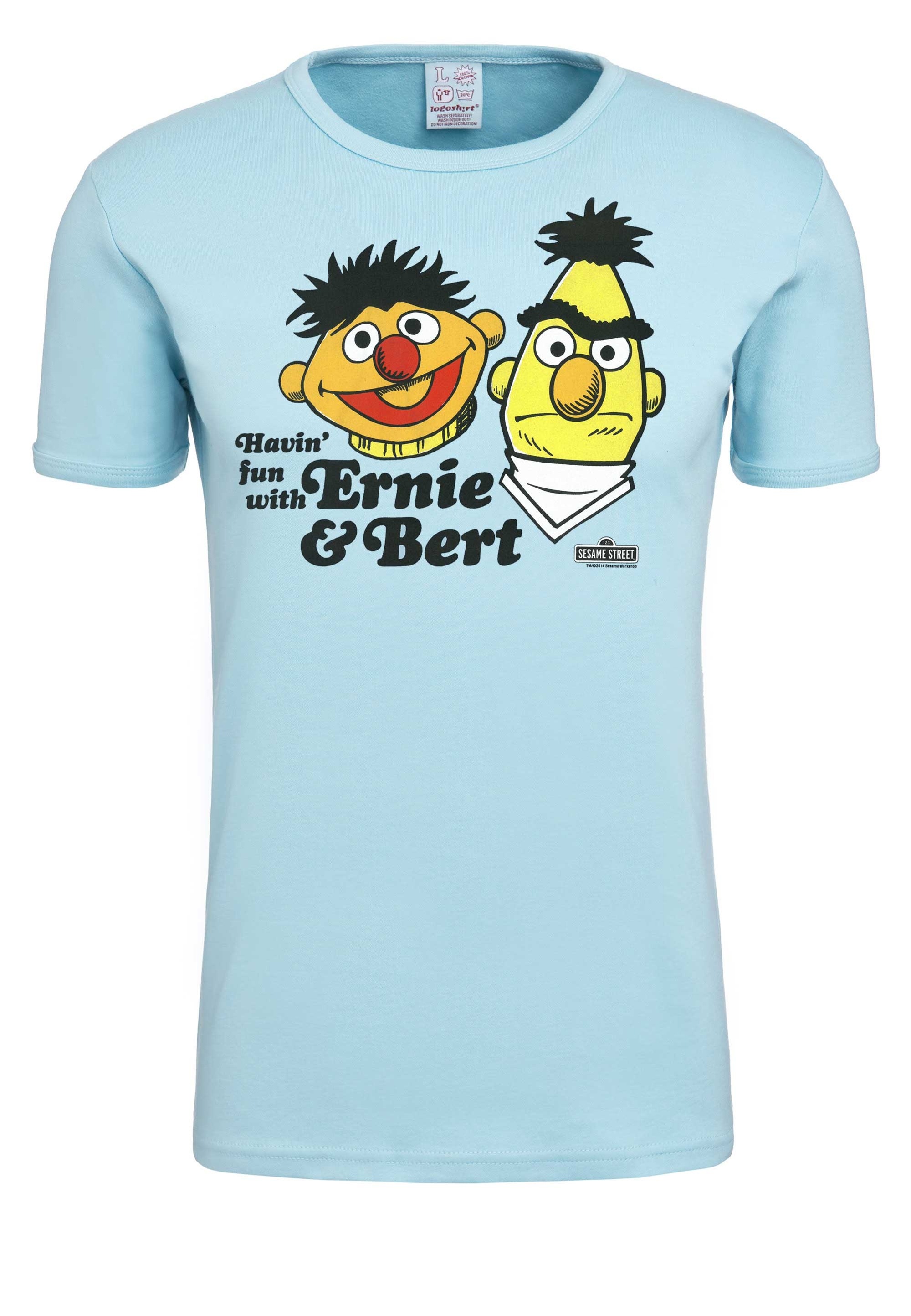 LOGOSHIRT T-Shirt »Ernie und Bert«, mit lizenziertem Originaldesign