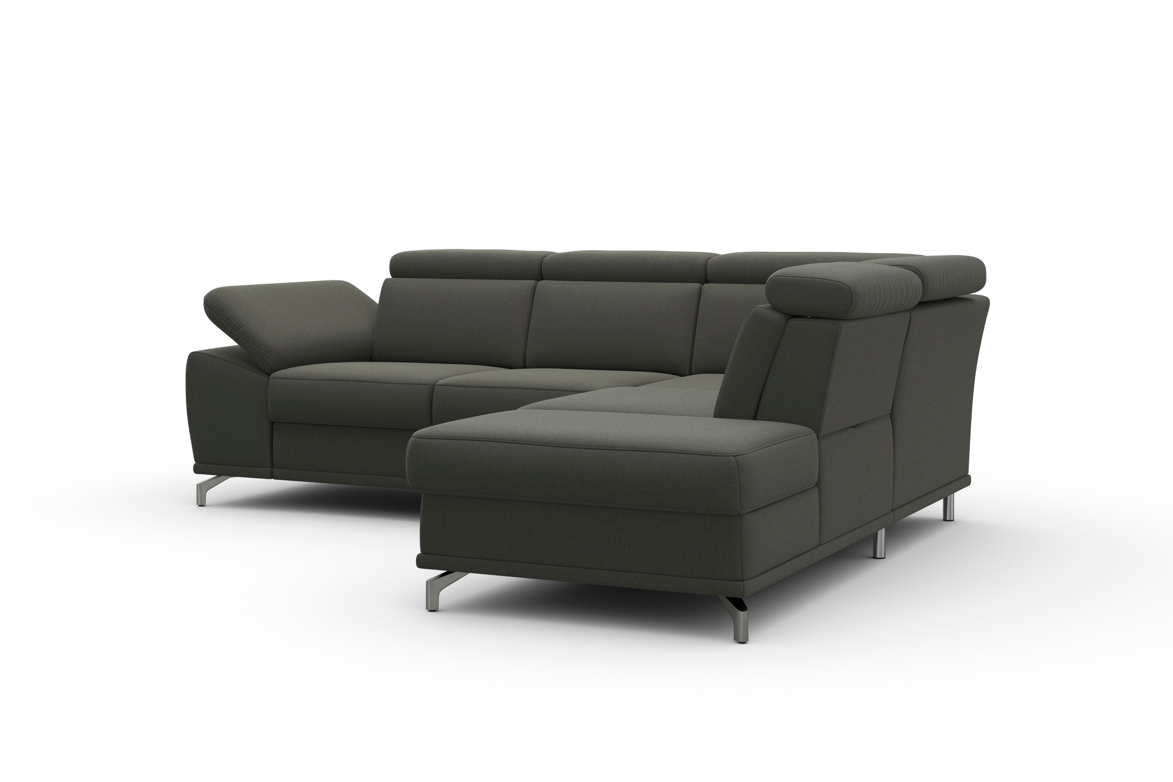 sit&more Ecksofa »Cabrio L-Form, mit Sitztiefenverstellung, Arm- und Kopfteilverstellung«, 3 Nierenkissen, Federkern, optional Bettfunktion und Stauraum