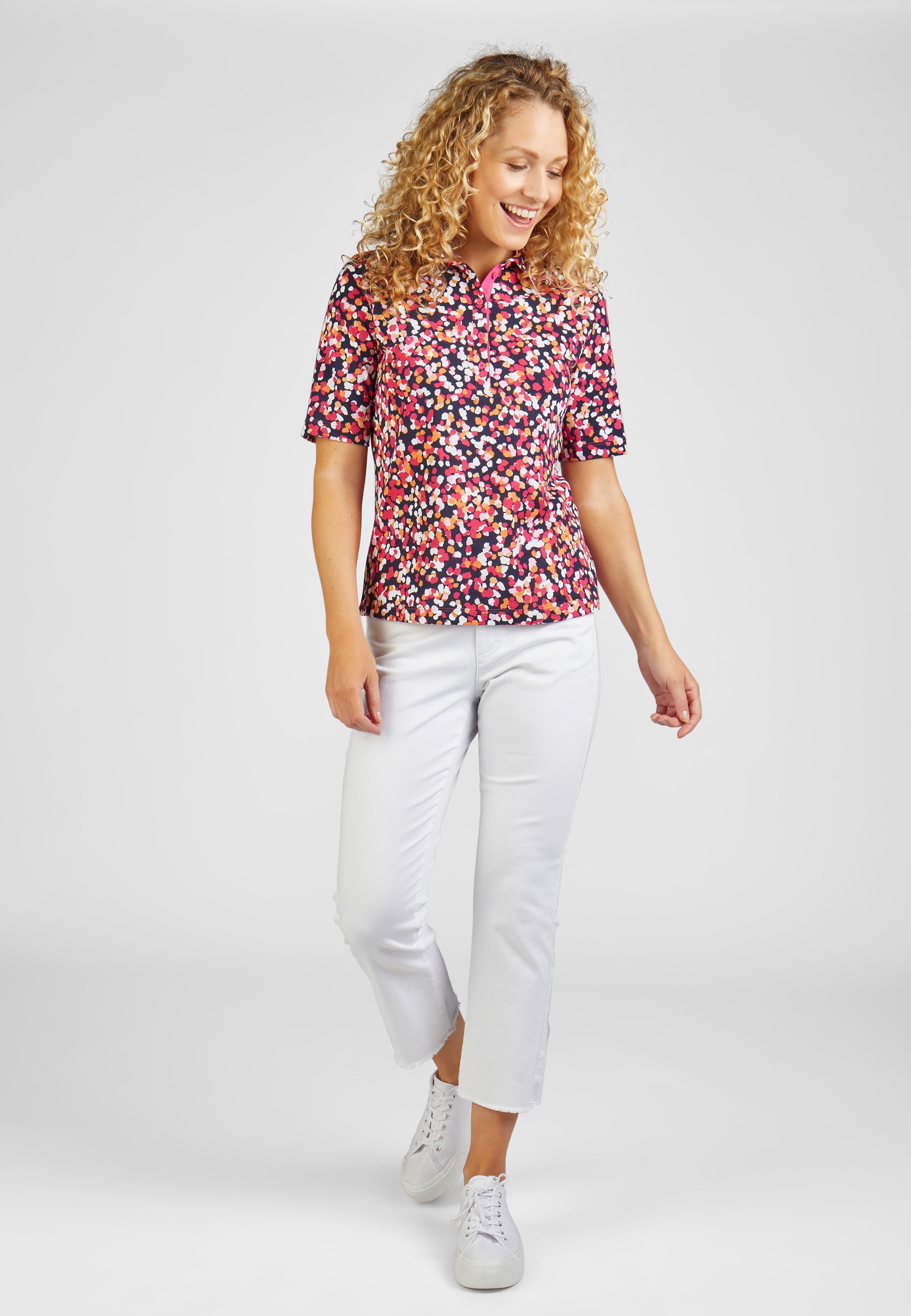 Rabe Print-Shirt »RABE Poloshirt mit Mosaikmuster«