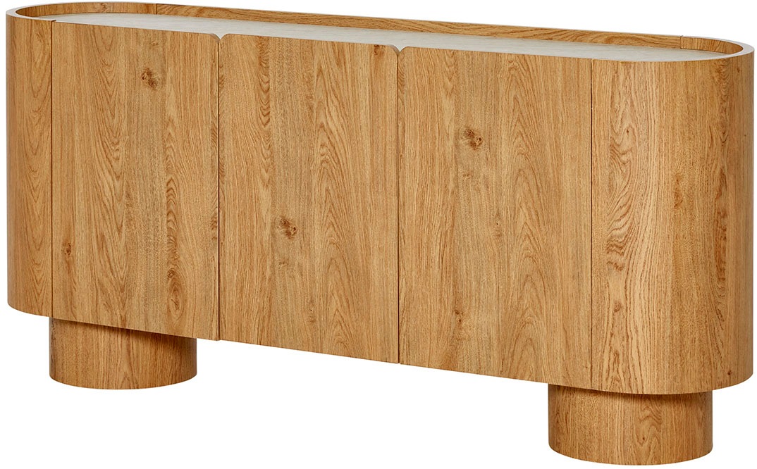 Jahnke Sideboard »CIRCO SB 160«, (1 St.), Sideboard, 3-türig, gerundetes Design, Marmor-Look, Breite 160 cm