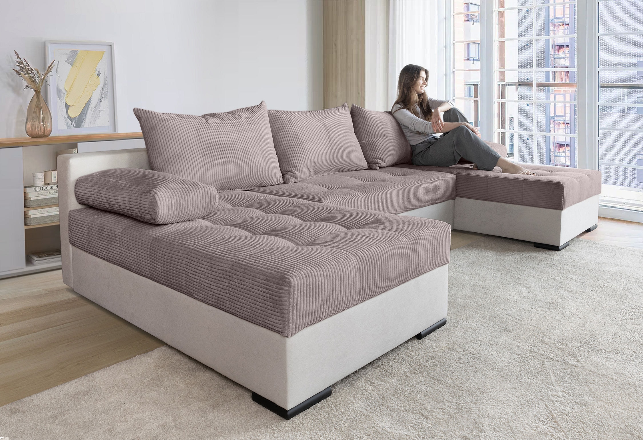 COLLECTION AB Wohnlandschaft "Josy, U-Form, Schlafsofa mit Bettkasten", (Co günstig online kaufen