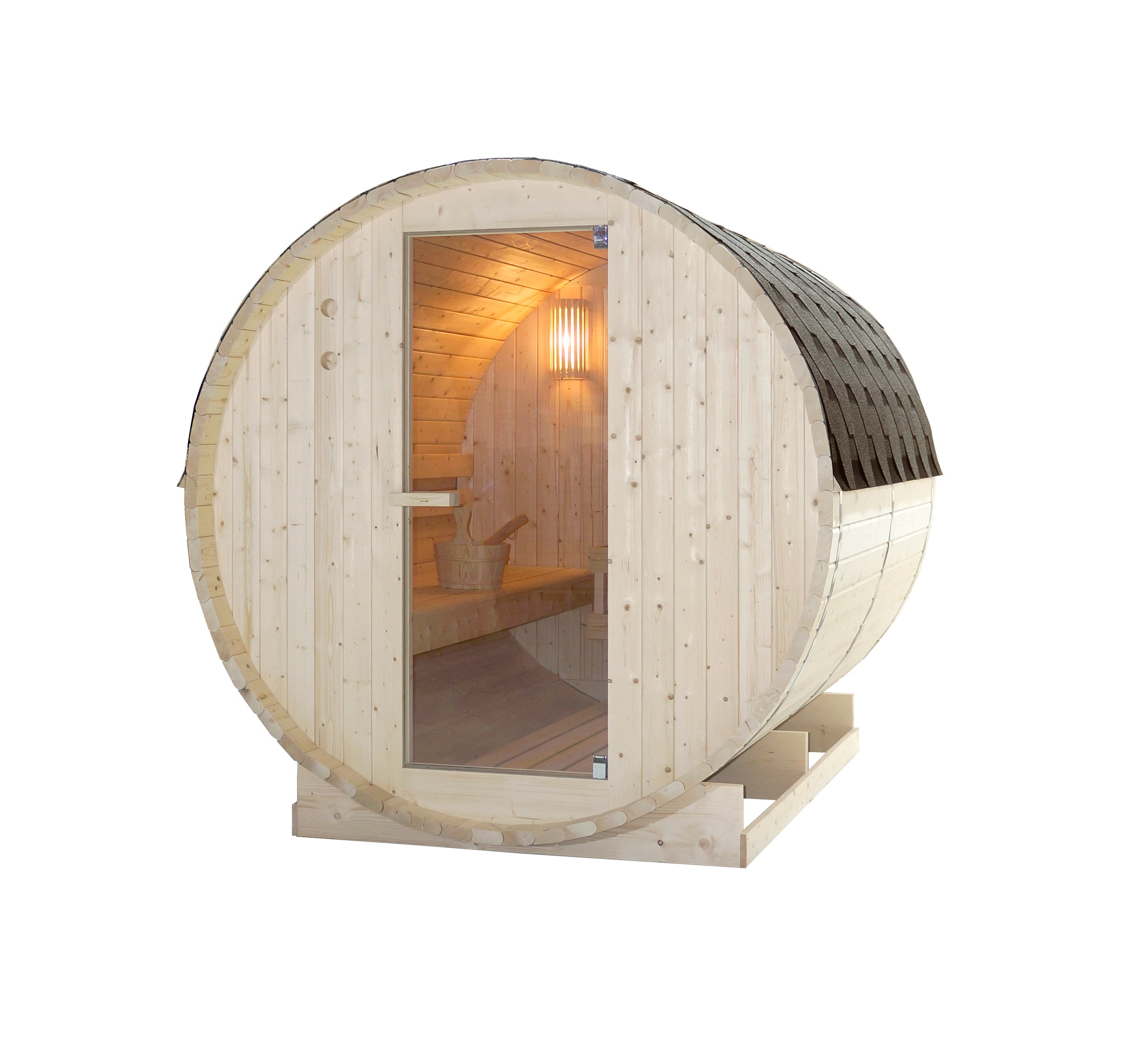 Sanotechnik Fasssauna »»TROMSÖ XL«« geeignet für 6 Personen, Fichetnholz