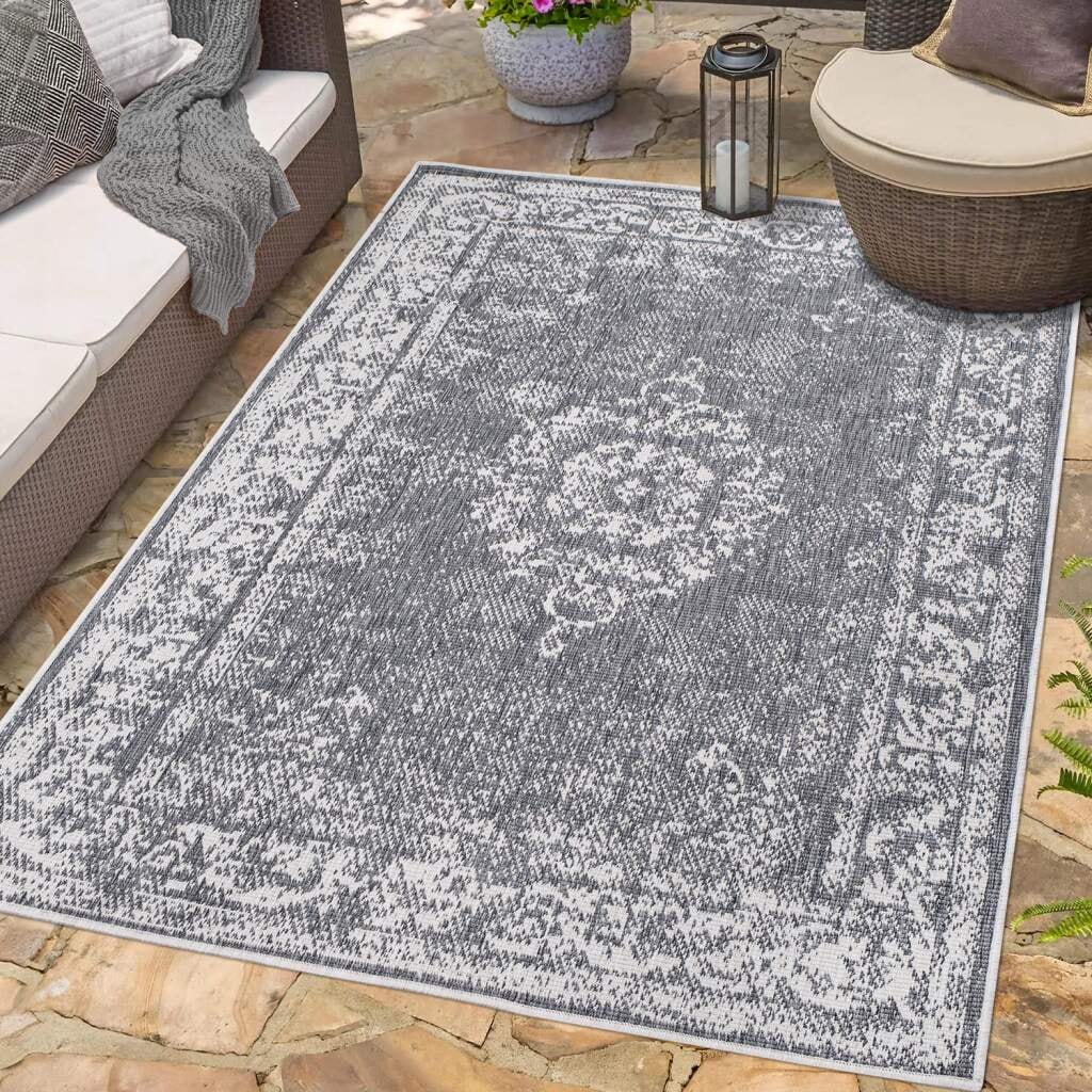 Carpet City Outdoorteppich »DUO RUG 5577«, rechteckig, 5 mm Höhe, Wendeteppich Wetterfest In- & Outdoor, Balkon, Terrasse, Wohnzimmer
