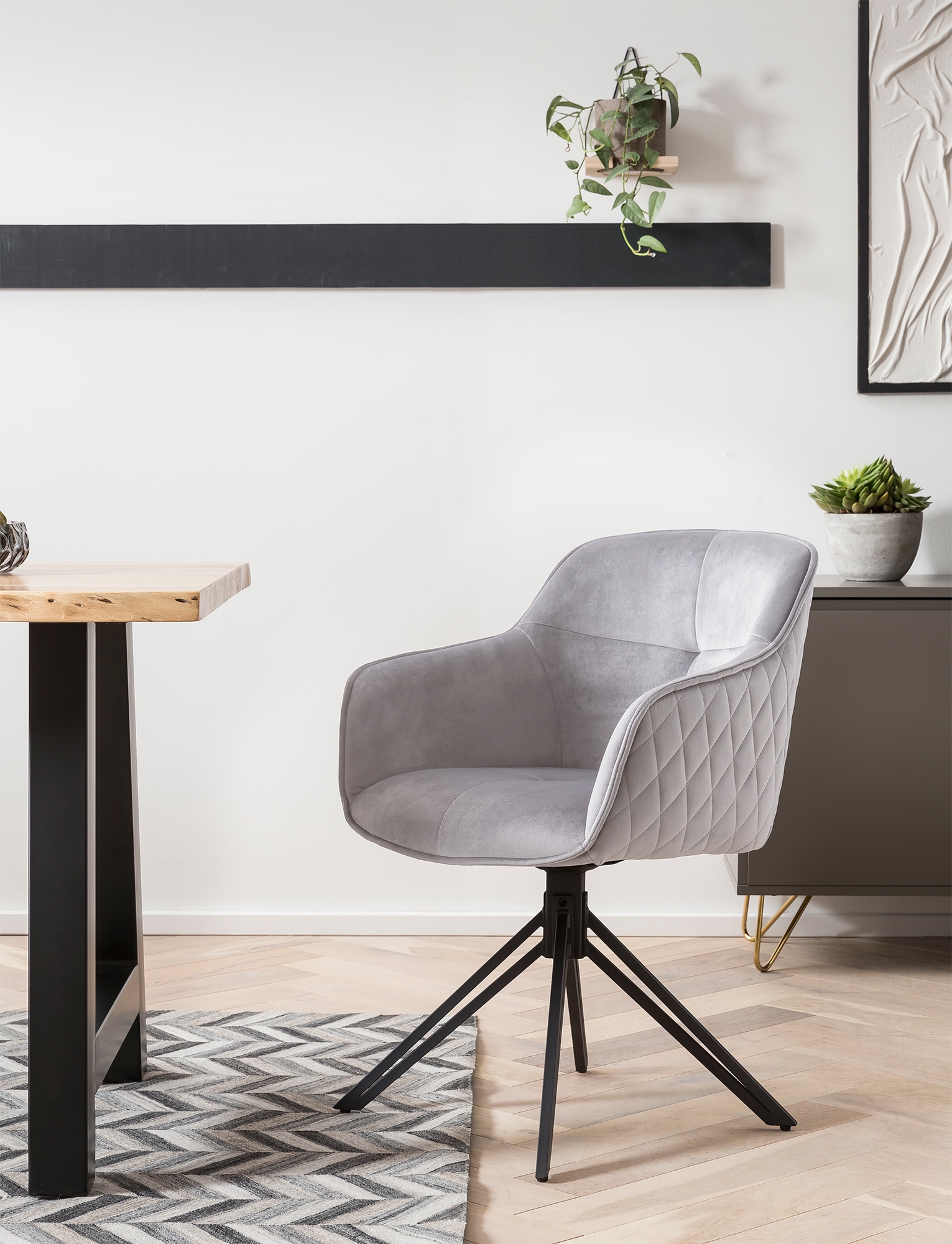 SalesFever Armlehnstuhl, Samtoptik, mit 360° Drehfunktion kaufen | BAUR | Stühle