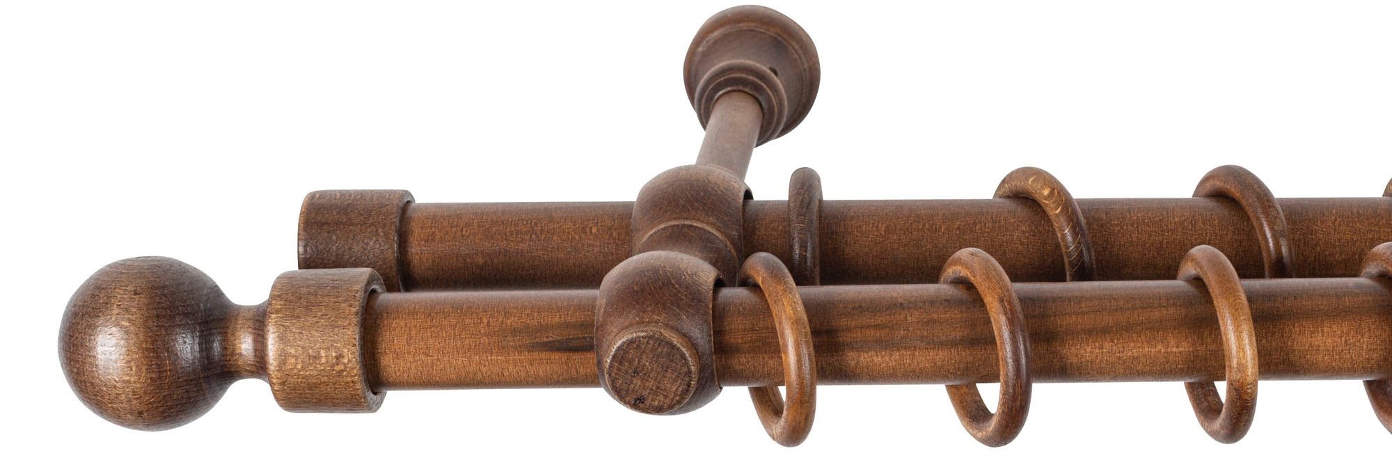 SN DECO GROUP Gardinenstange "Giro" 2 läufig-läufig Fixmaß 28 mm, Holz, ver günstig online kaufen