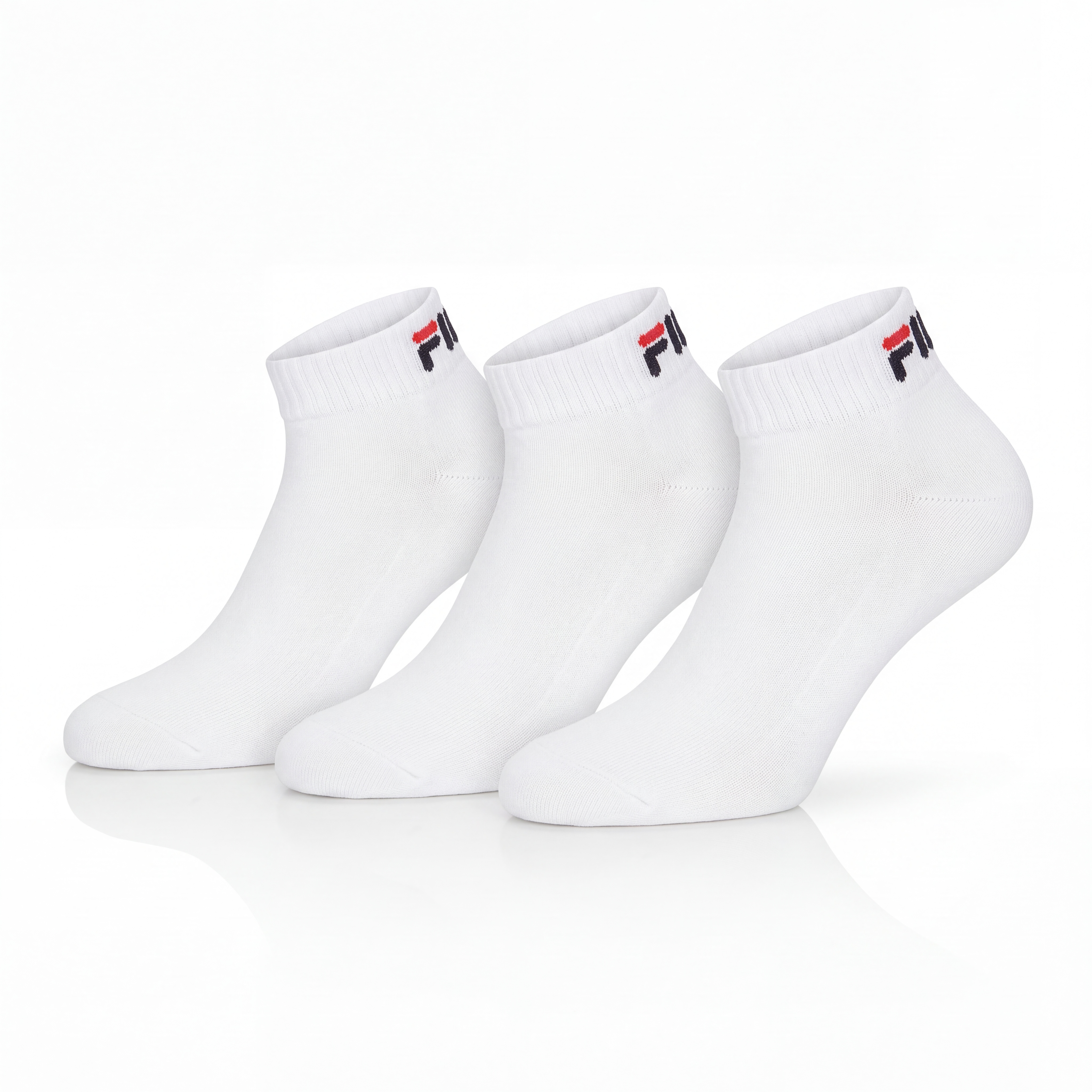 Fila Damen Weiß Kurzsocken " Invisible Plain Socks" 3 Paar Mit Logostickerei von Baur